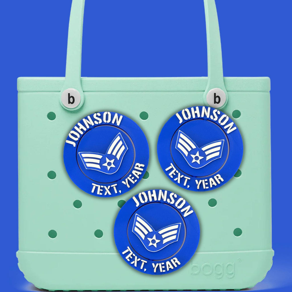 Personalized Air Force Senior Airman Bogg Bag Tag