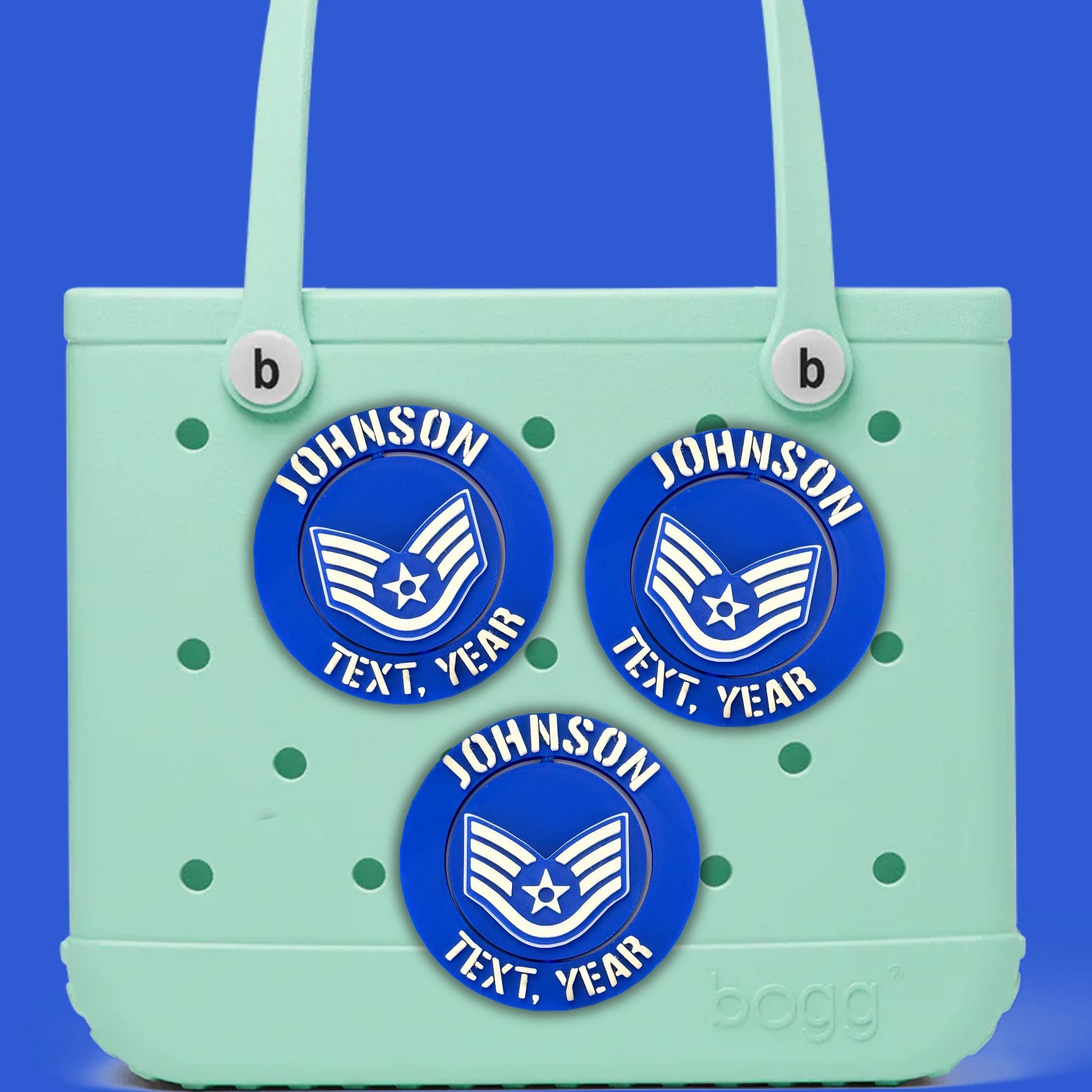 Personalized Air Force Staff Sergeant Bogg Bag Tag
