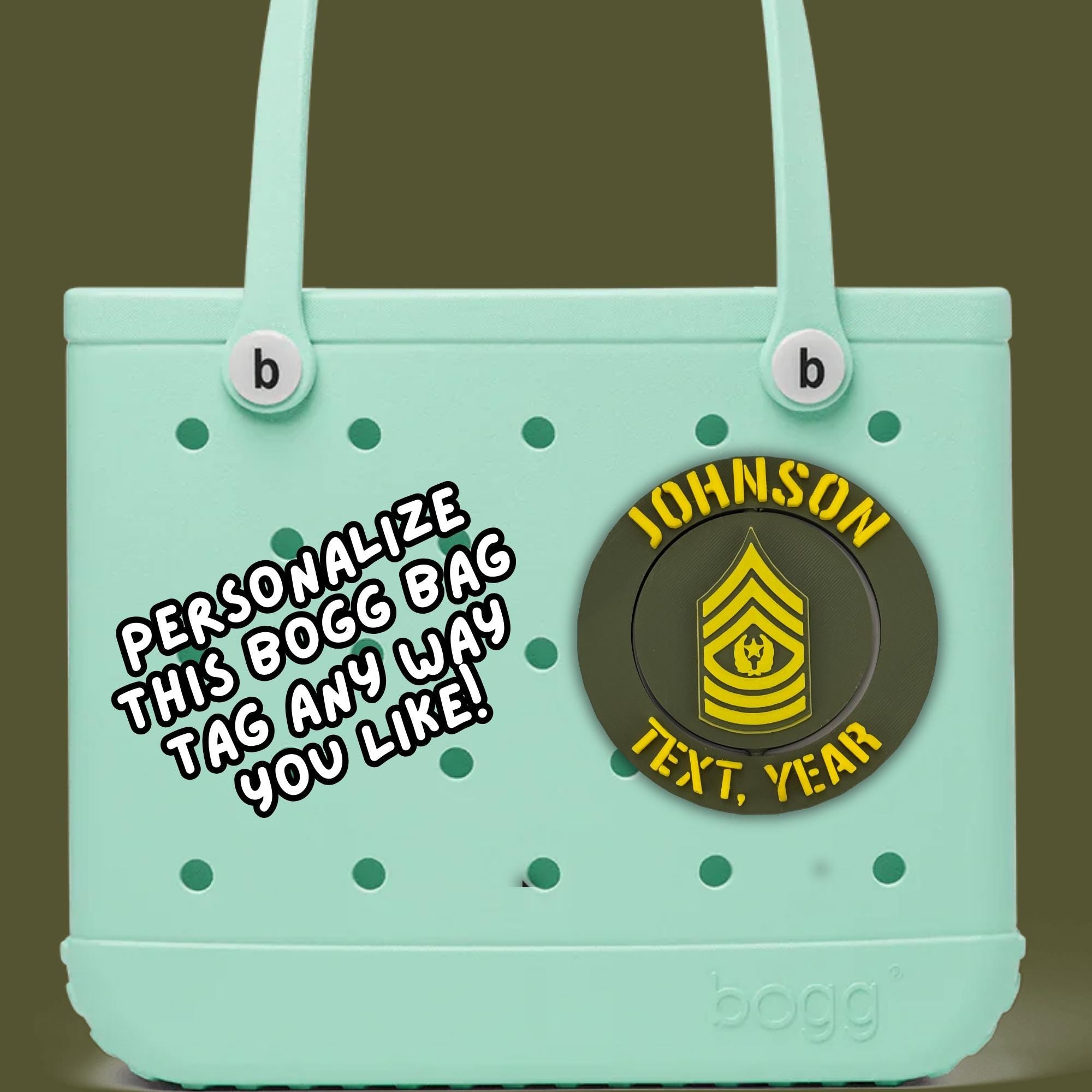 Personalized Army Command Sergeant Major Bogg Bag Tag