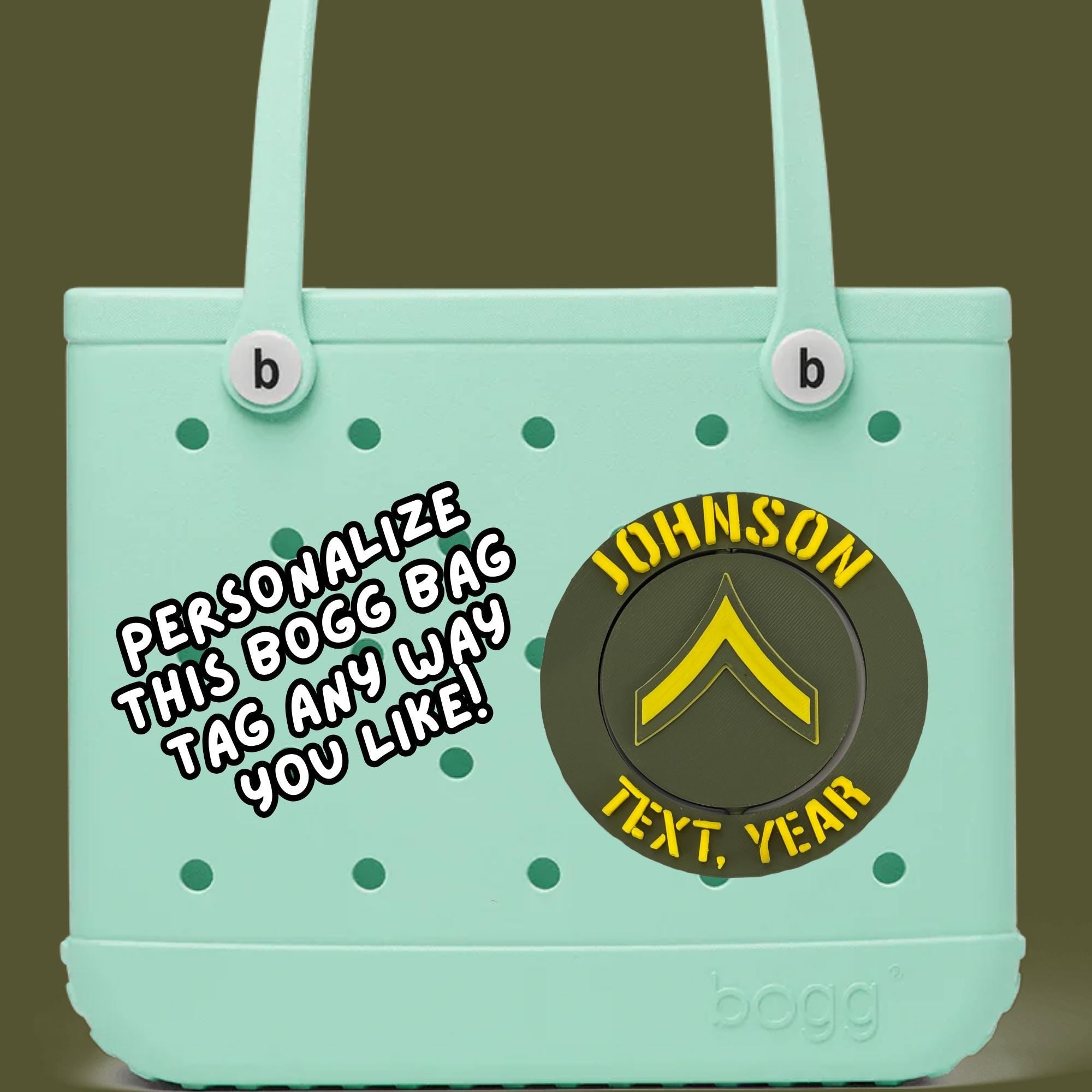 Personalized Army Private Bogg Bag Tag