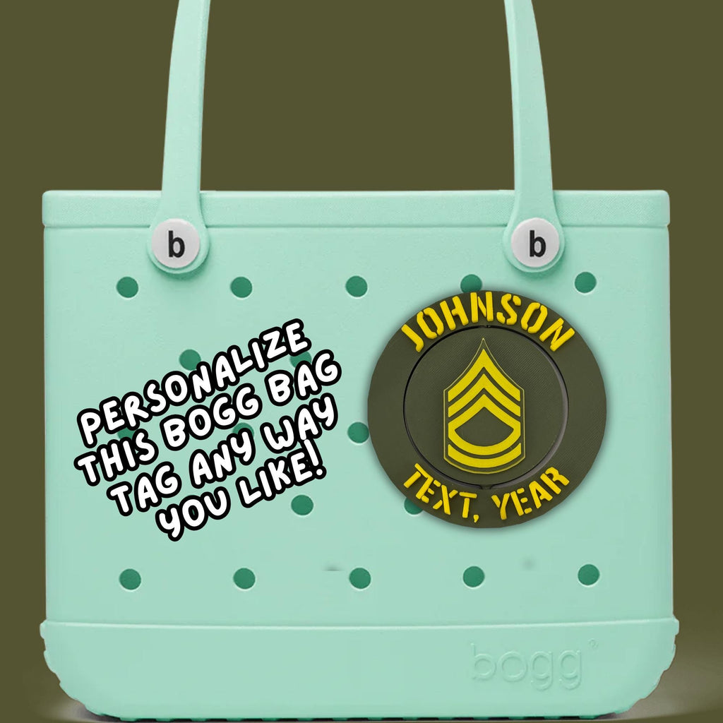 Personalized Army Sergeant First Class Bogg Bag Tag