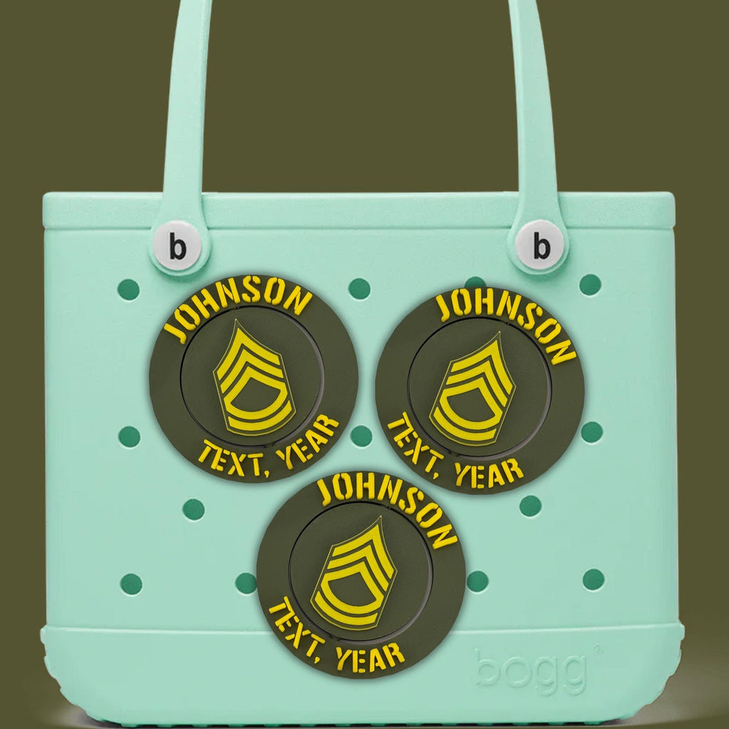 Personalized Army Sergeant First Class Bogg Bag Tag