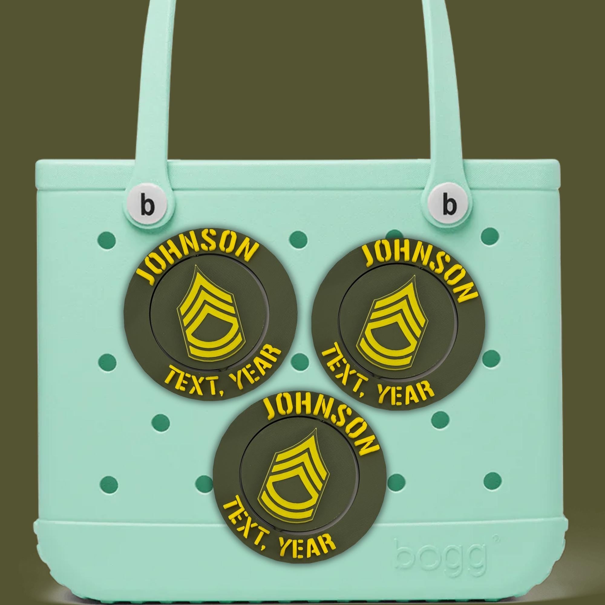 Personalized Army Sergeant First Class Bogg Bag Tag