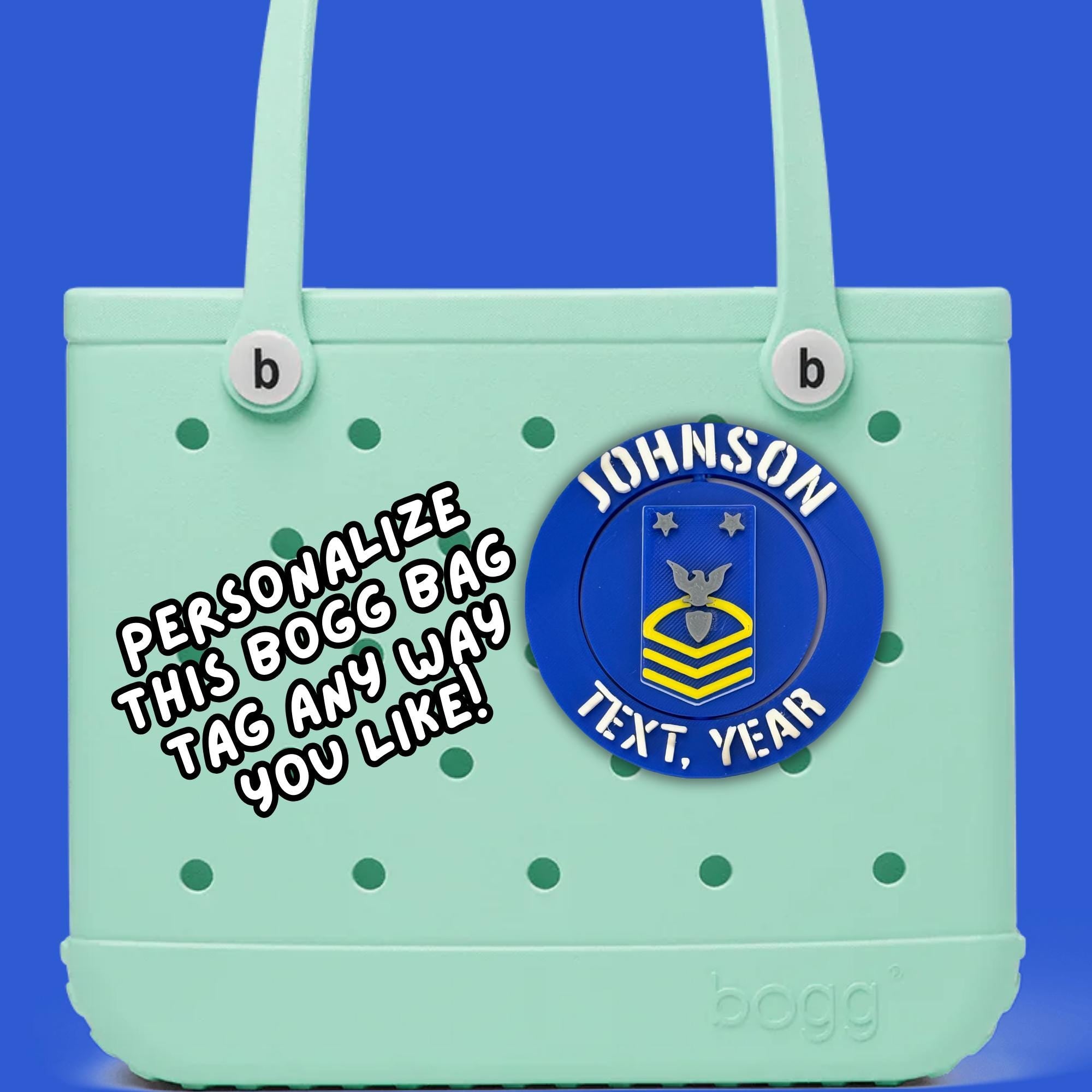 Personalized Coast Guard Fleet Command Master Chief Petty Officer Bogg Bag Tag