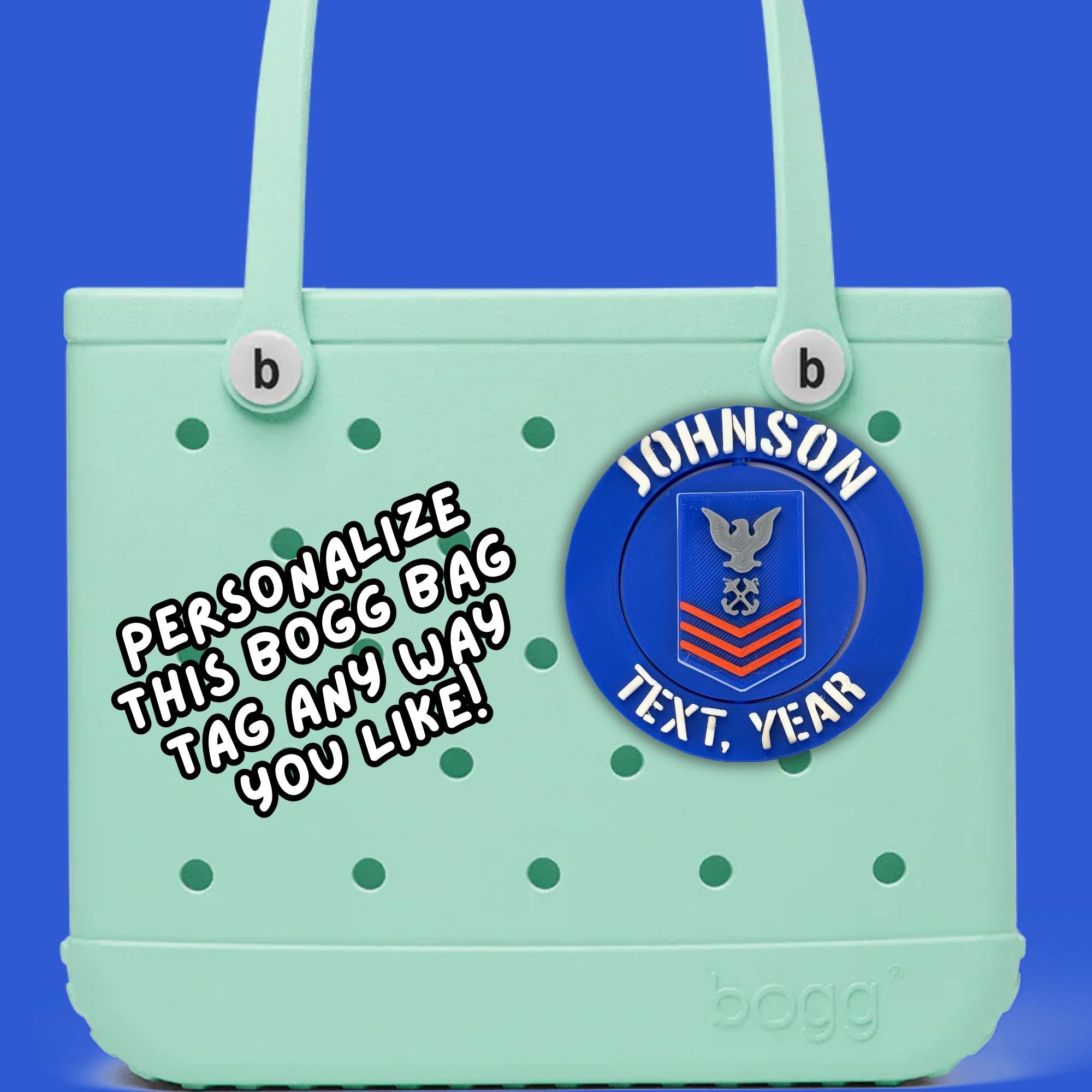 Personalized Coast Guard Petty Officer First Class Bogg Bag Tag