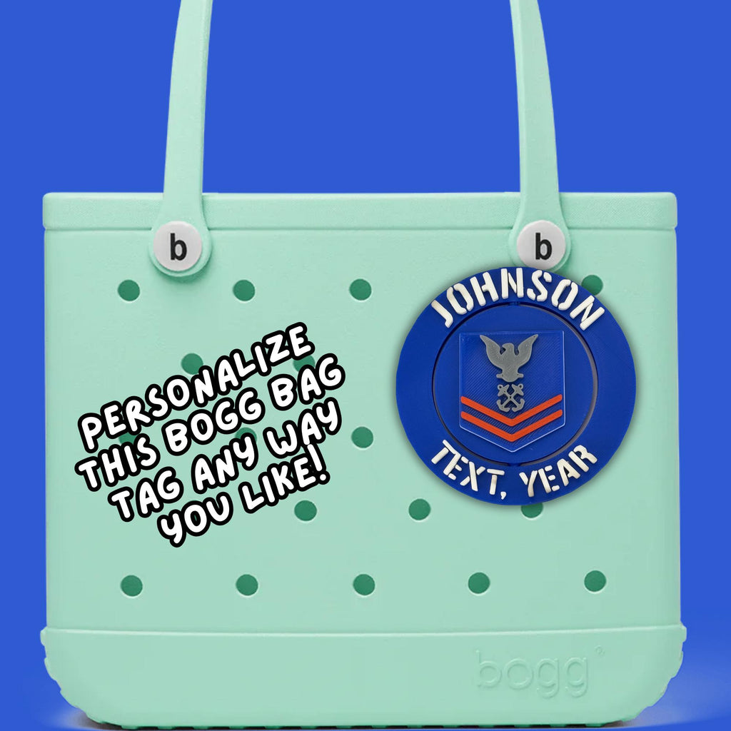 Personalized Coast Guard Petty Officer Second Class Bogg Bag Tag