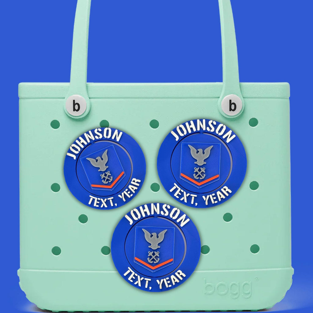 Personalized Coast Guard Petty Officer Third Class Bogg Bag Tag