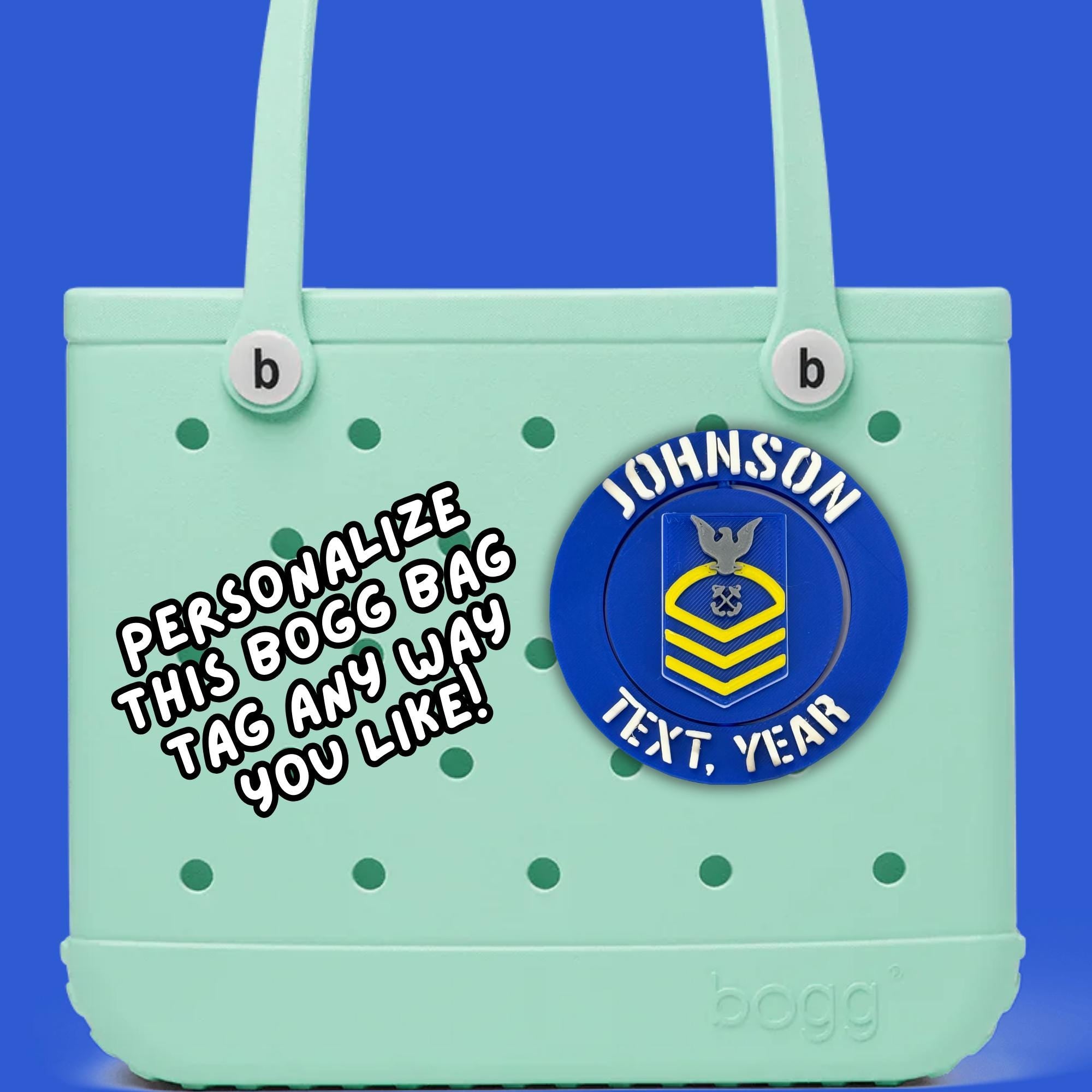 Personalized Coast Guard Chief Petty Officer Bogg Bag Tag