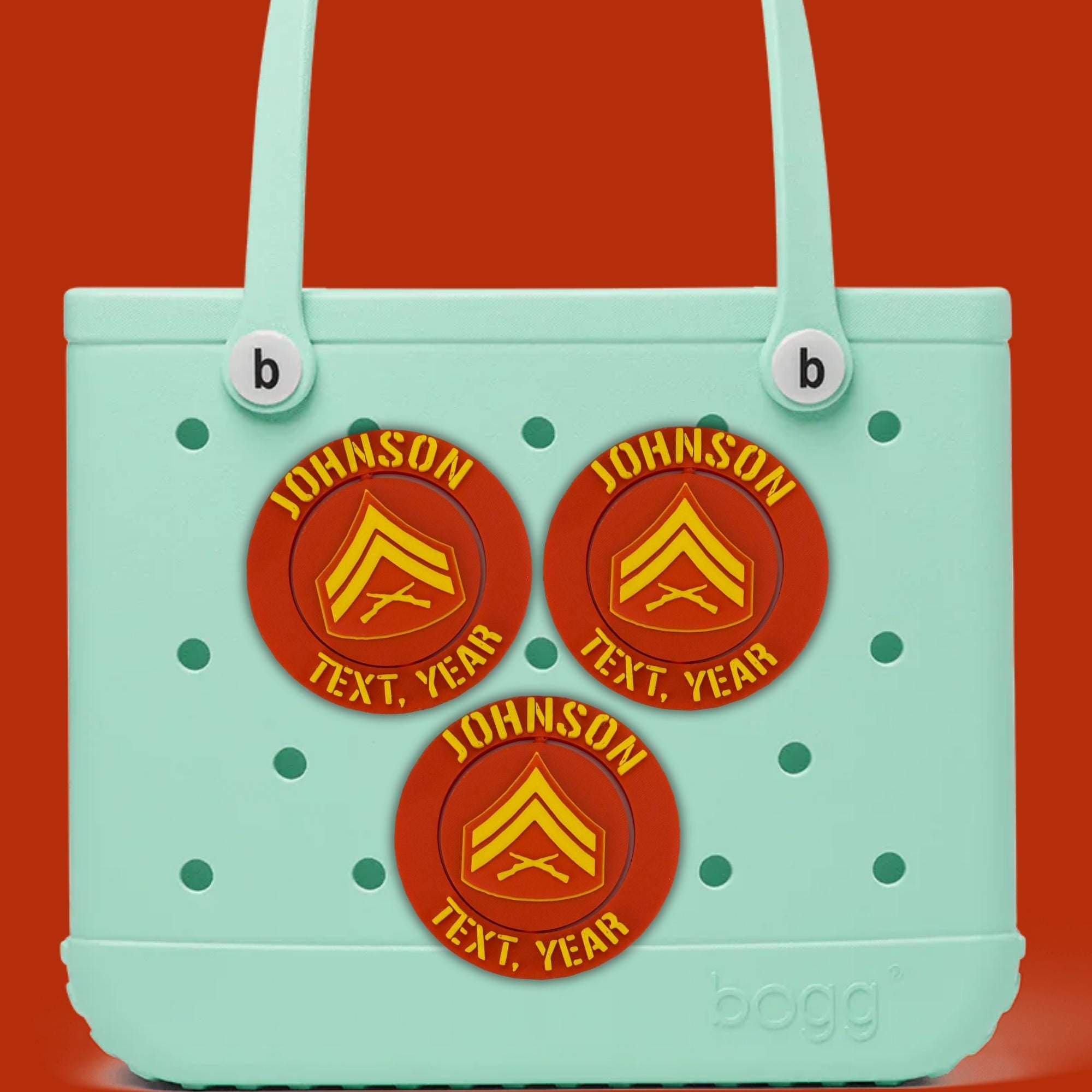 Personalized Marines Corporal Bogg Bag Tag