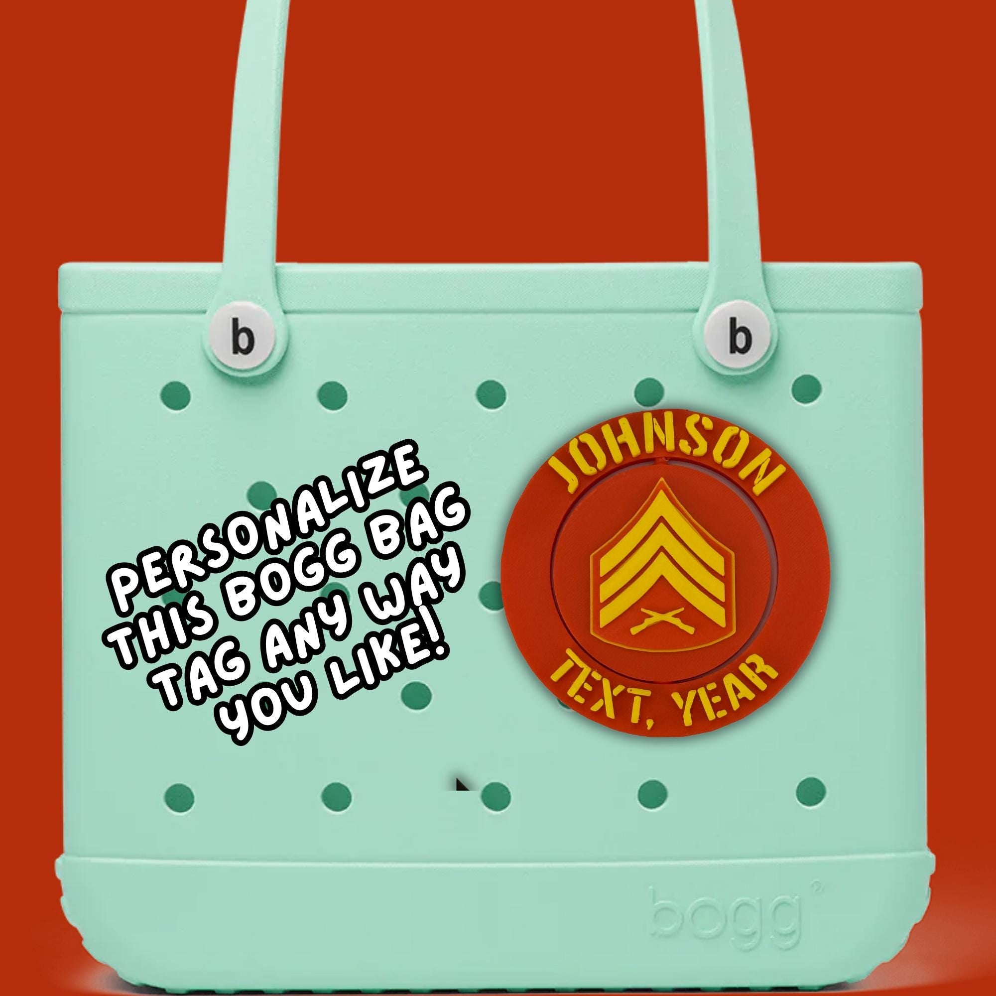 Personalized Marines Sergeant Bogg Bag Tag