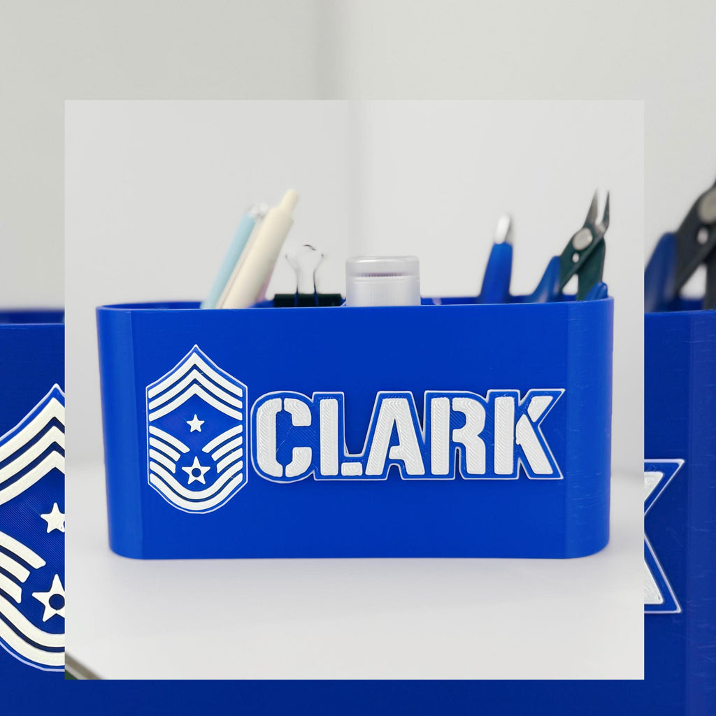 Personalized Air Force Command Chief Master Sergeant Desk Organizer