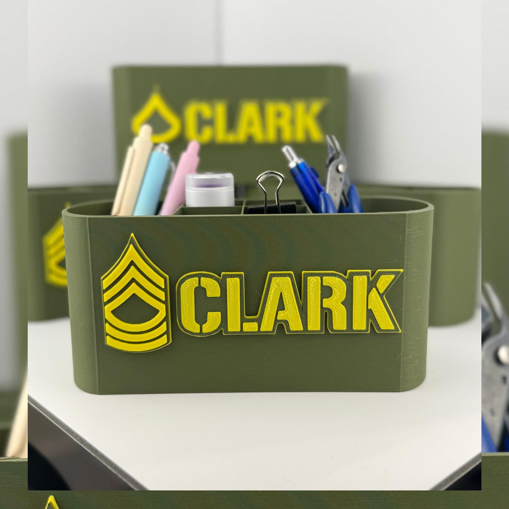 Personalized Army Master Sergeant Desk Organizer