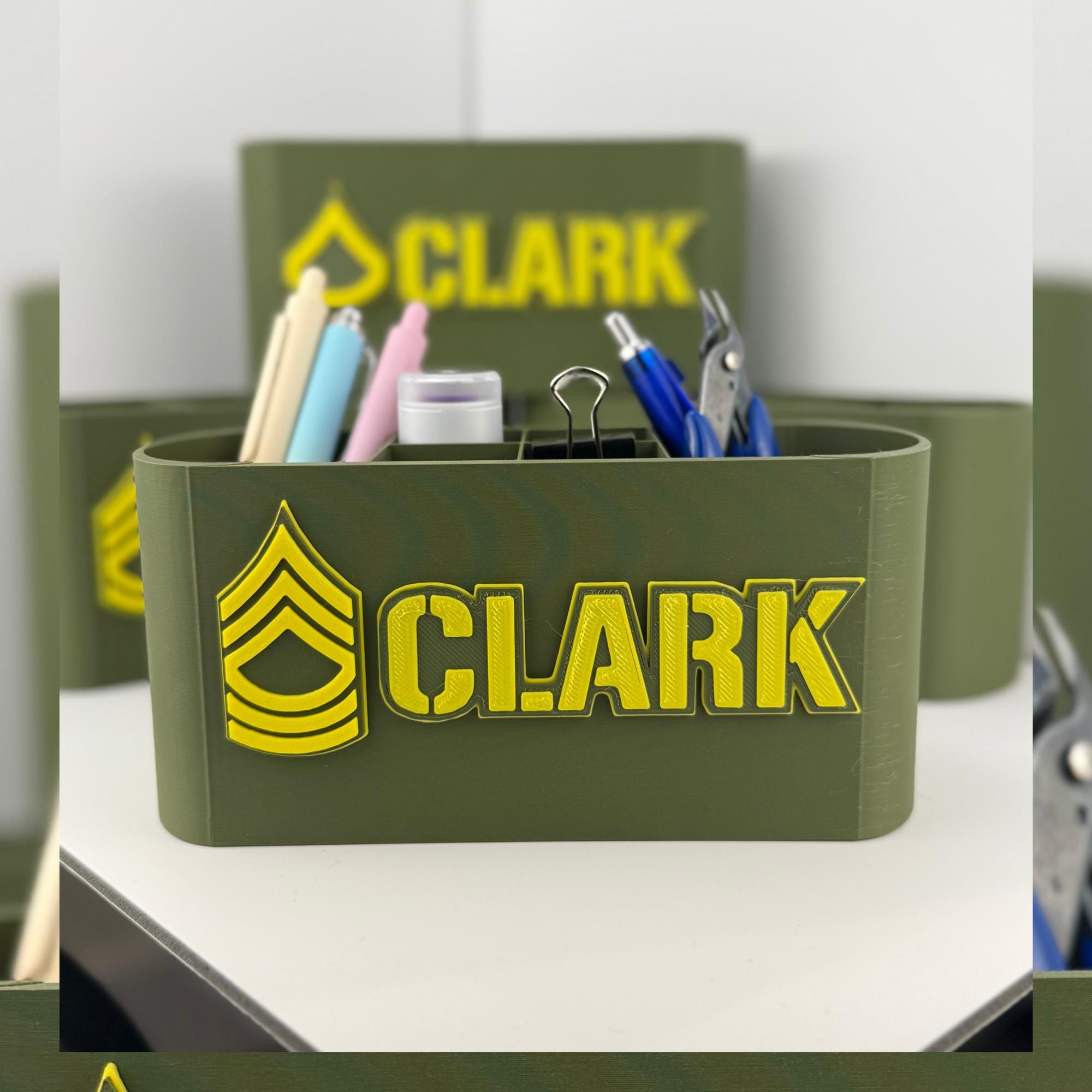 Personalized Army Master Sergeant Desk Organizer