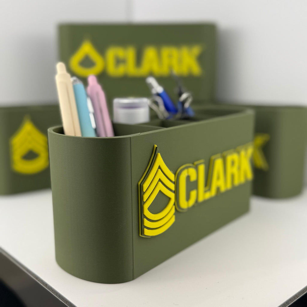 Personalized Army Master Sergeant Desk Organizer