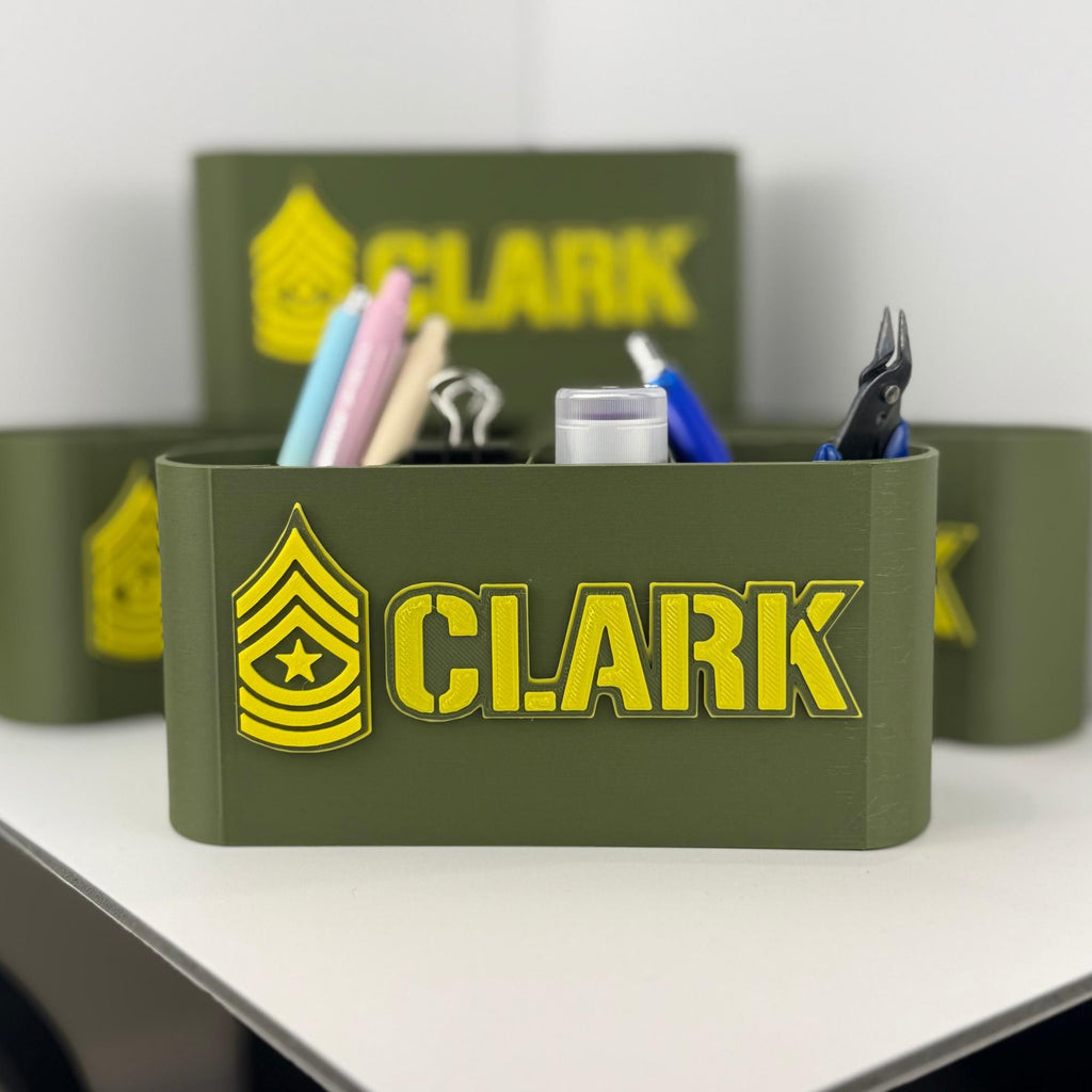 Personalized Army Sergeant Major Desk Organizer