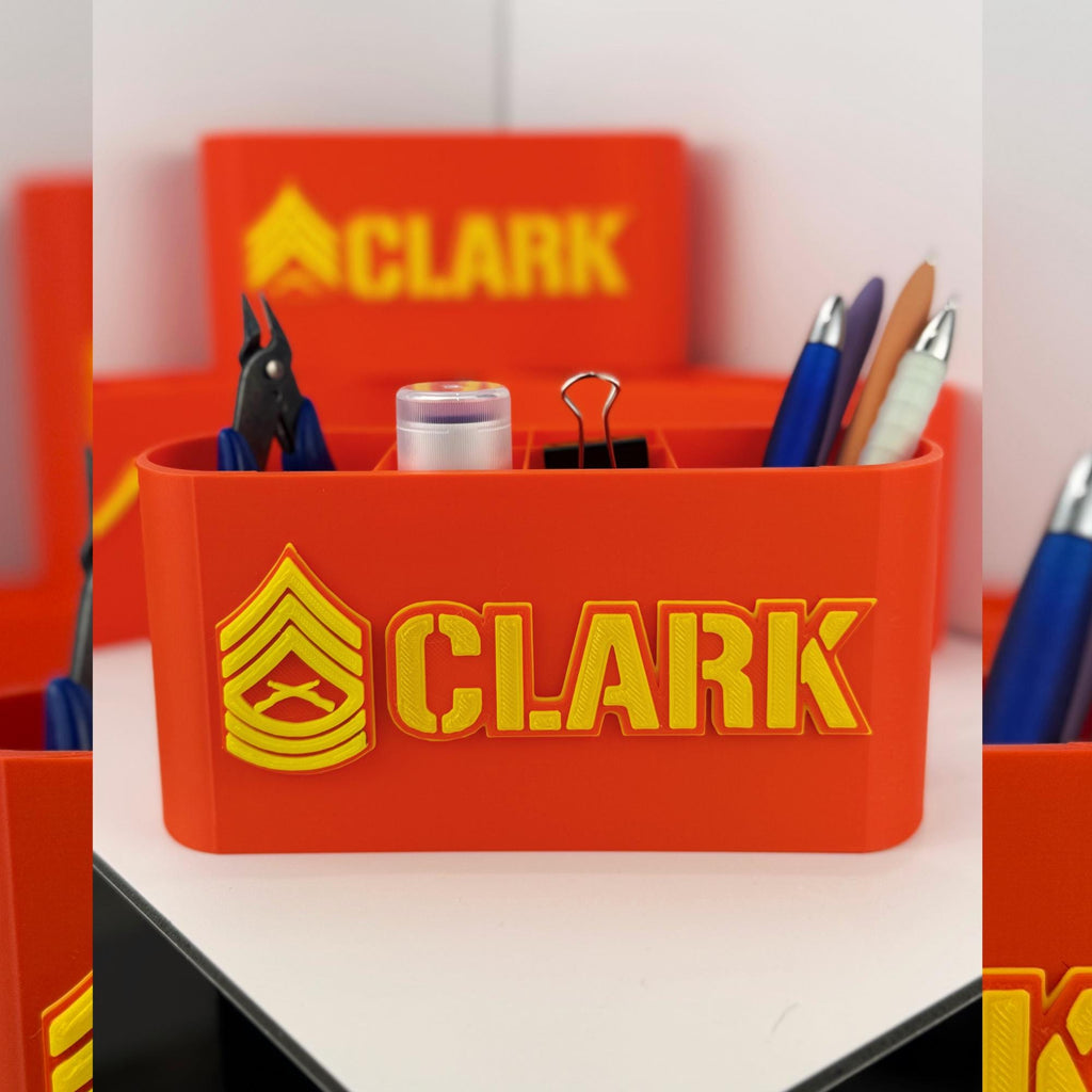 Personalized Marines Master Sergeant Desk Organizer