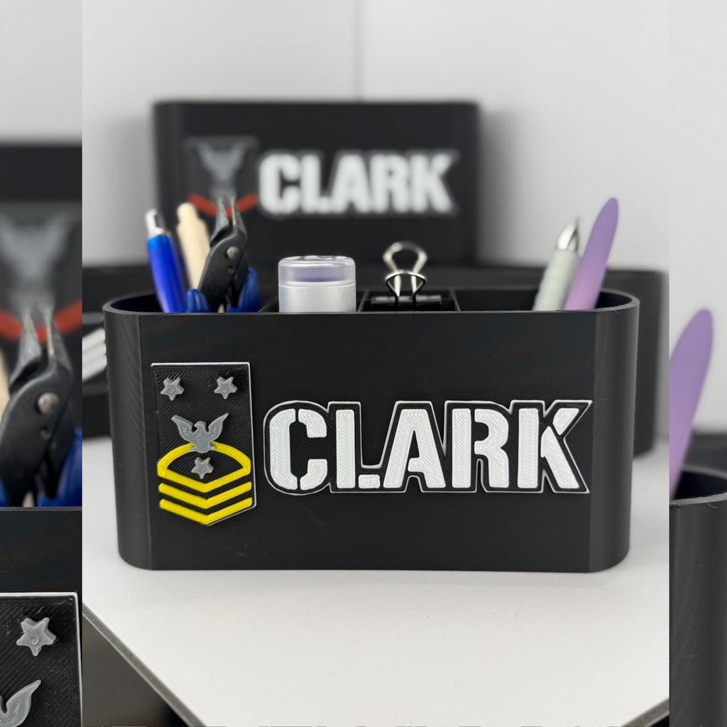 Personalized Navy Fleet Command Master Chief Petty Officer Desk Organizer