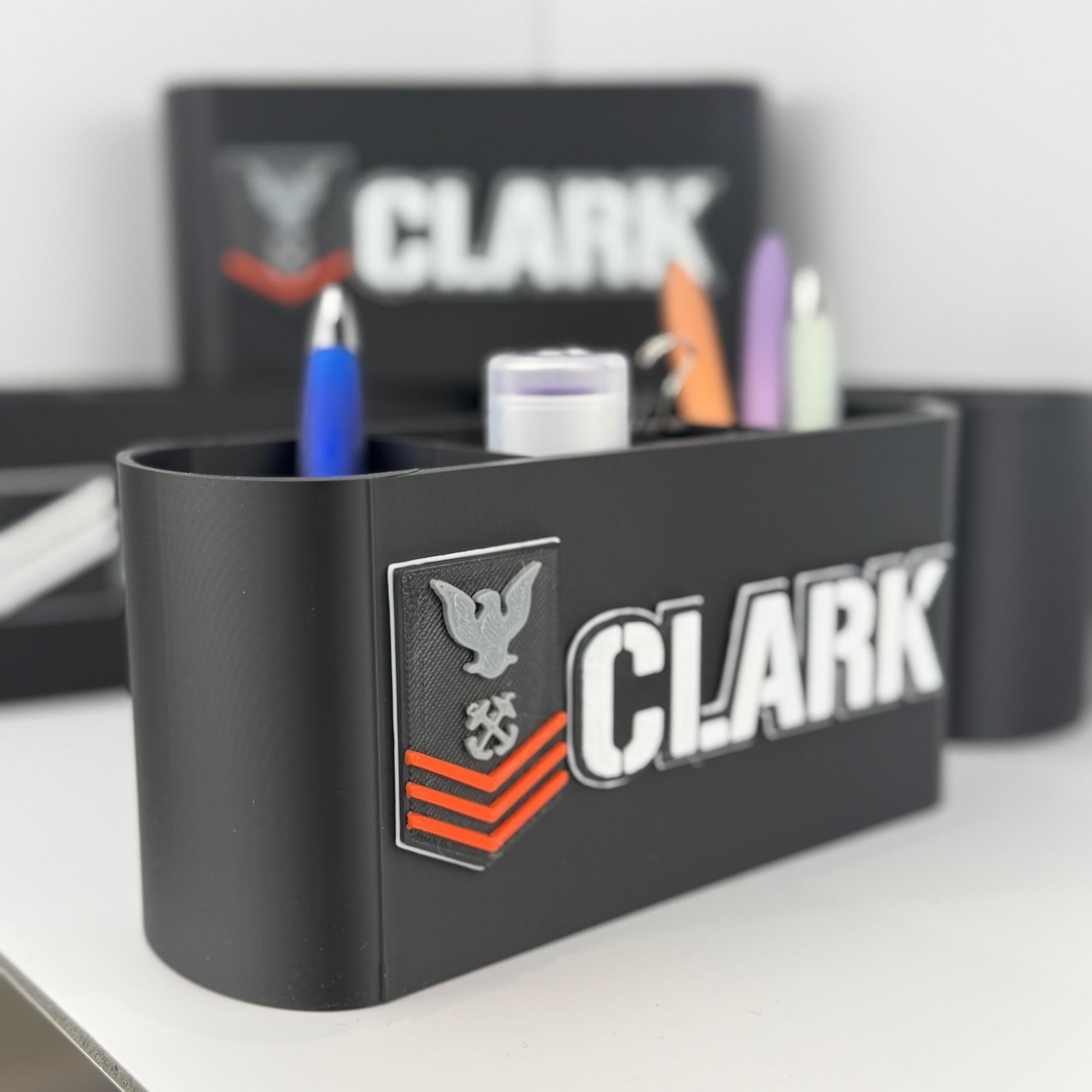 Personalized Navy Petty Officer First Class Desk Organizer