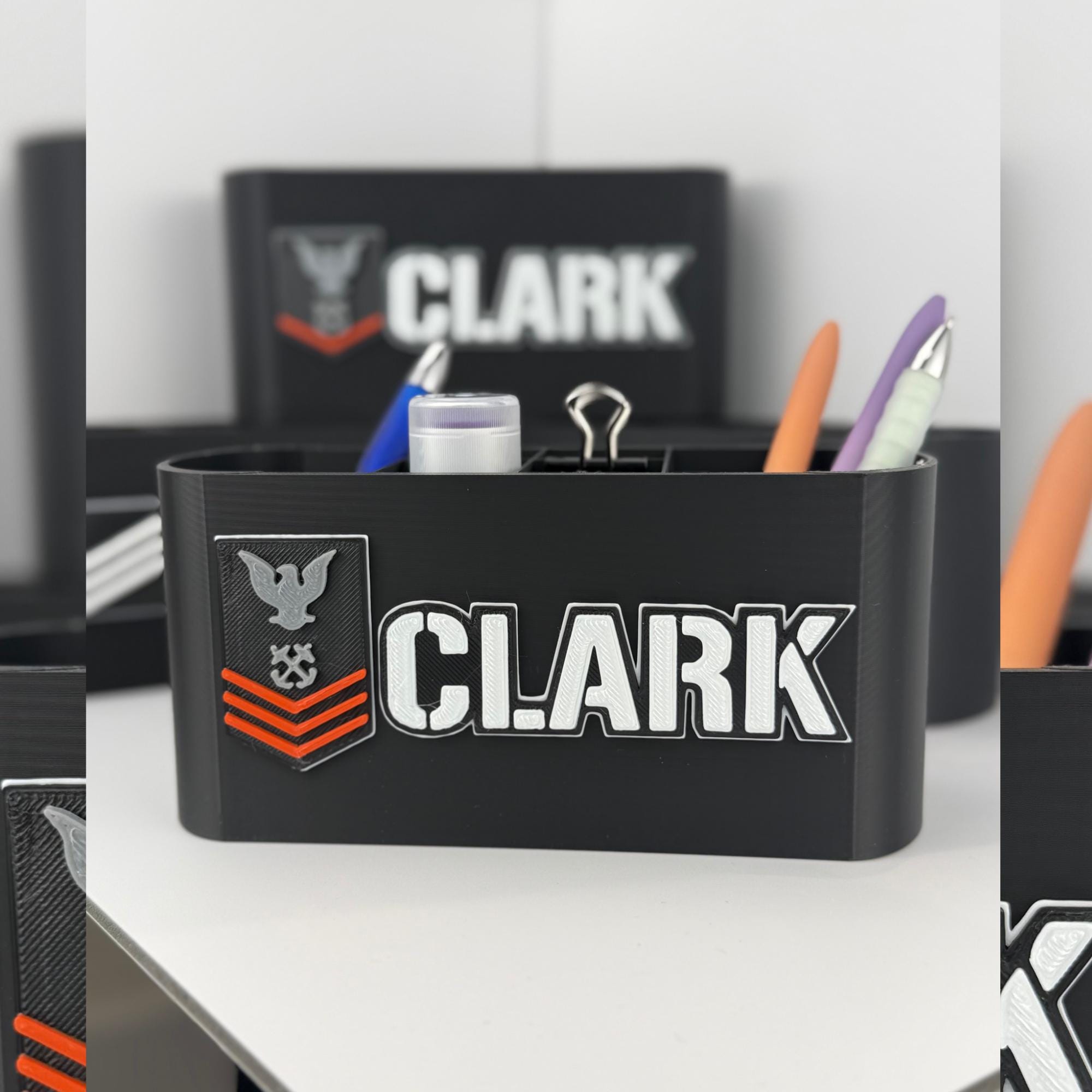 Personalized Navy Petty Officer First Class Desk Organizer