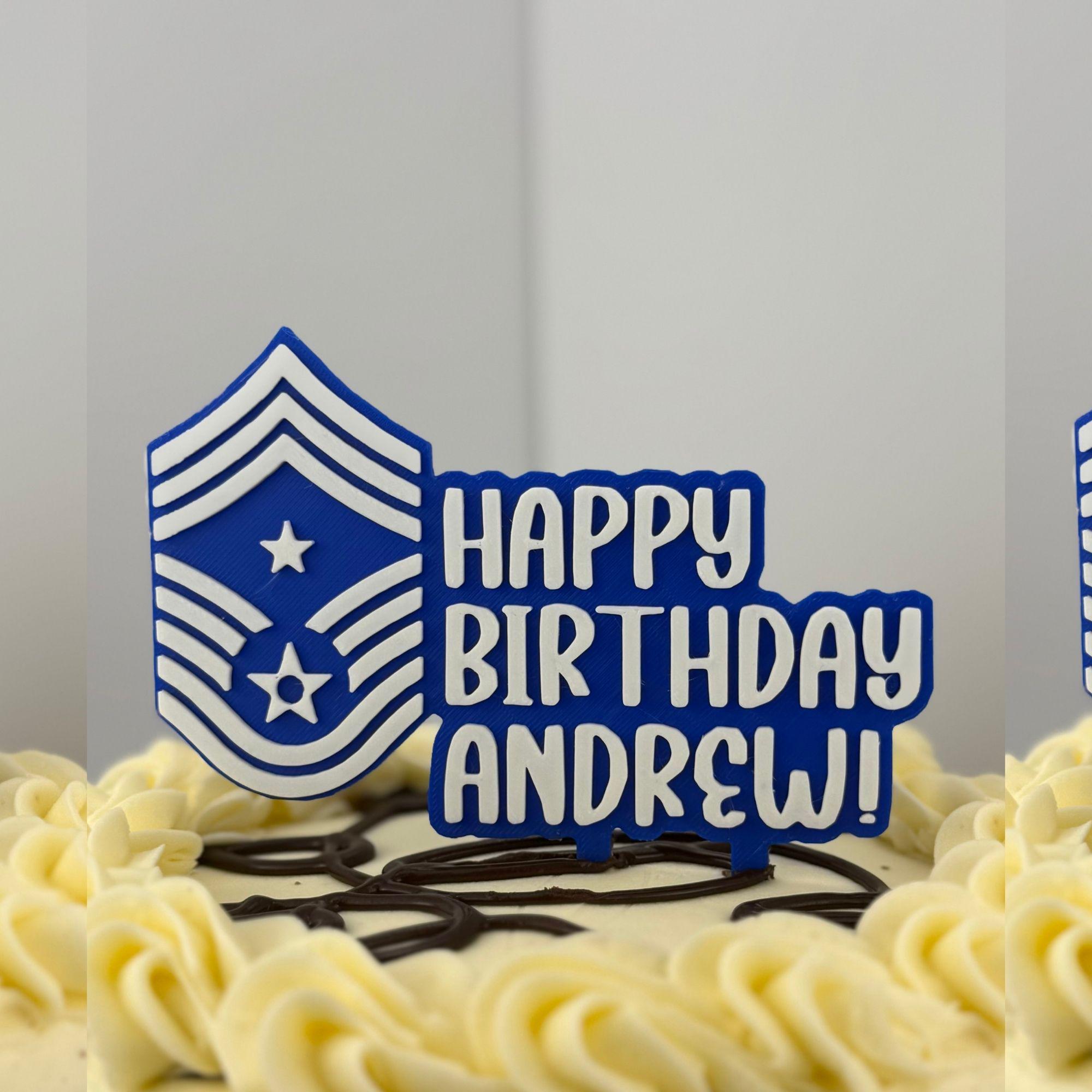 Personalized Air Force Command Chief Master Sergeant Cake Topper