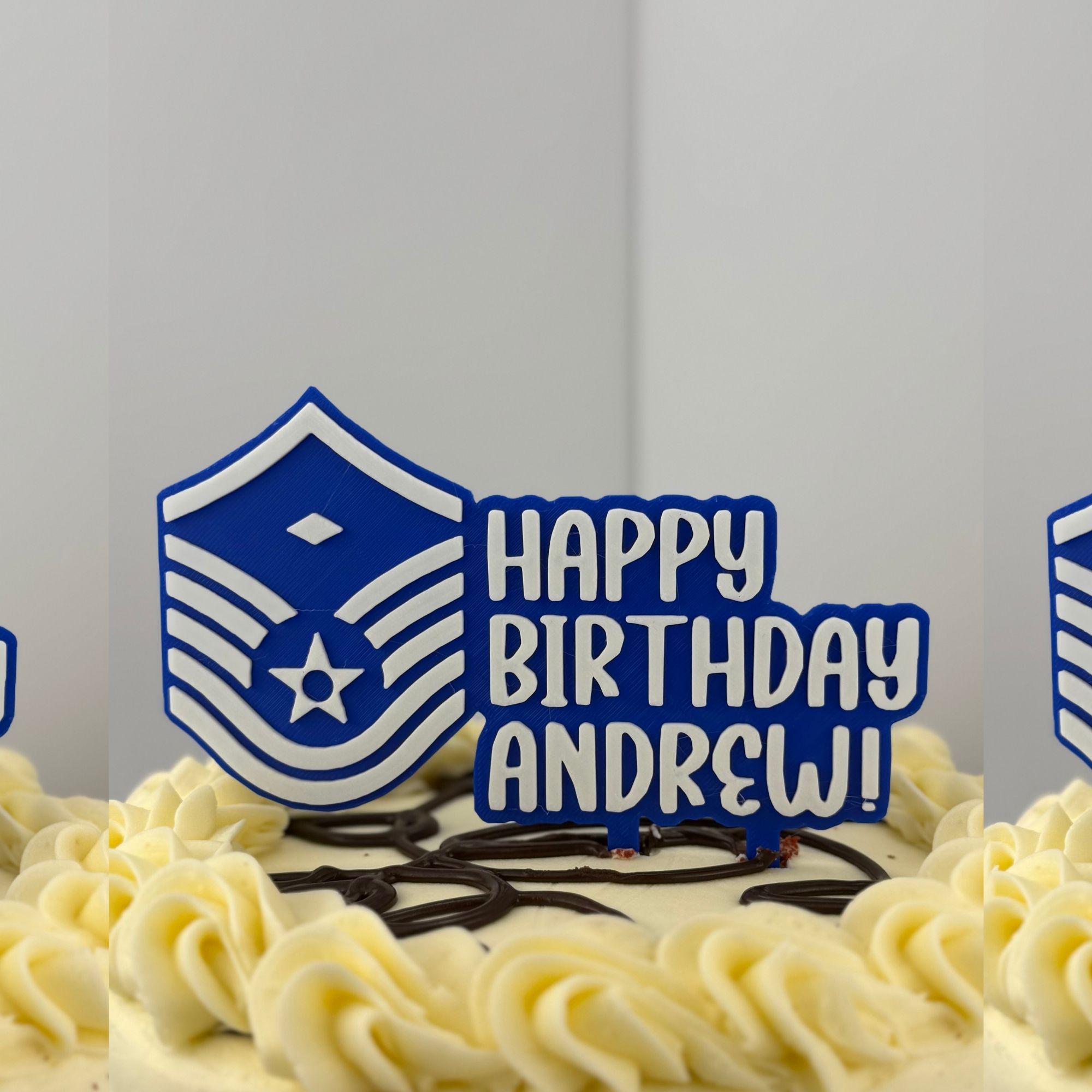Personalized Air Force First Sergeant Cake Topper