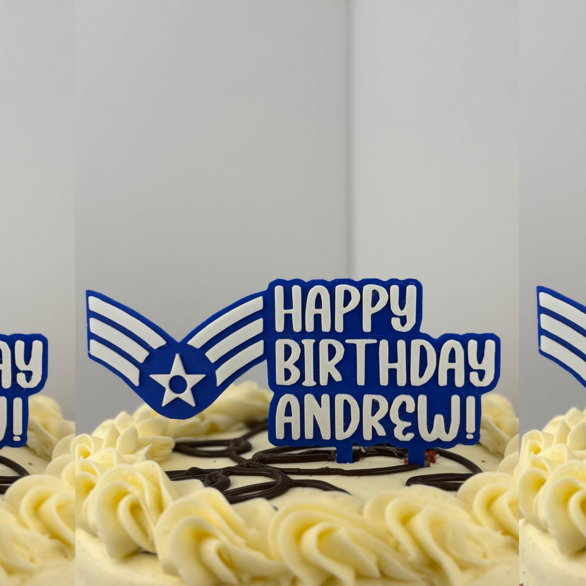 Personalized Air Force Senior Airman Cake Topper