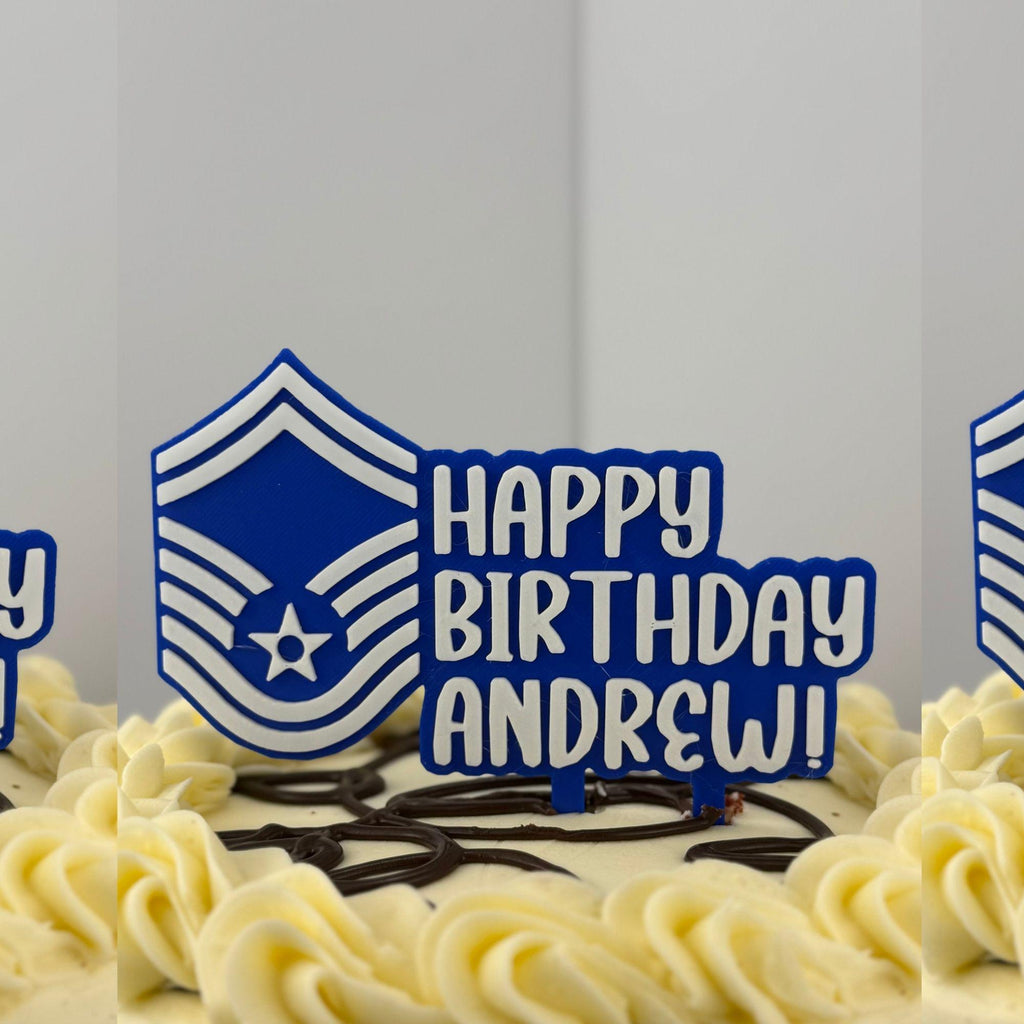 Personalized Air Force Senior Master Sergeant Cake Topper