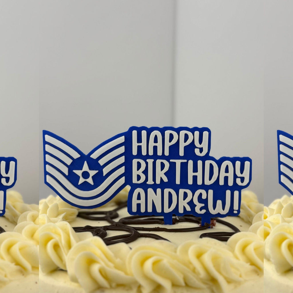 Personalized Air Force Technical Sergeant Cake Topper