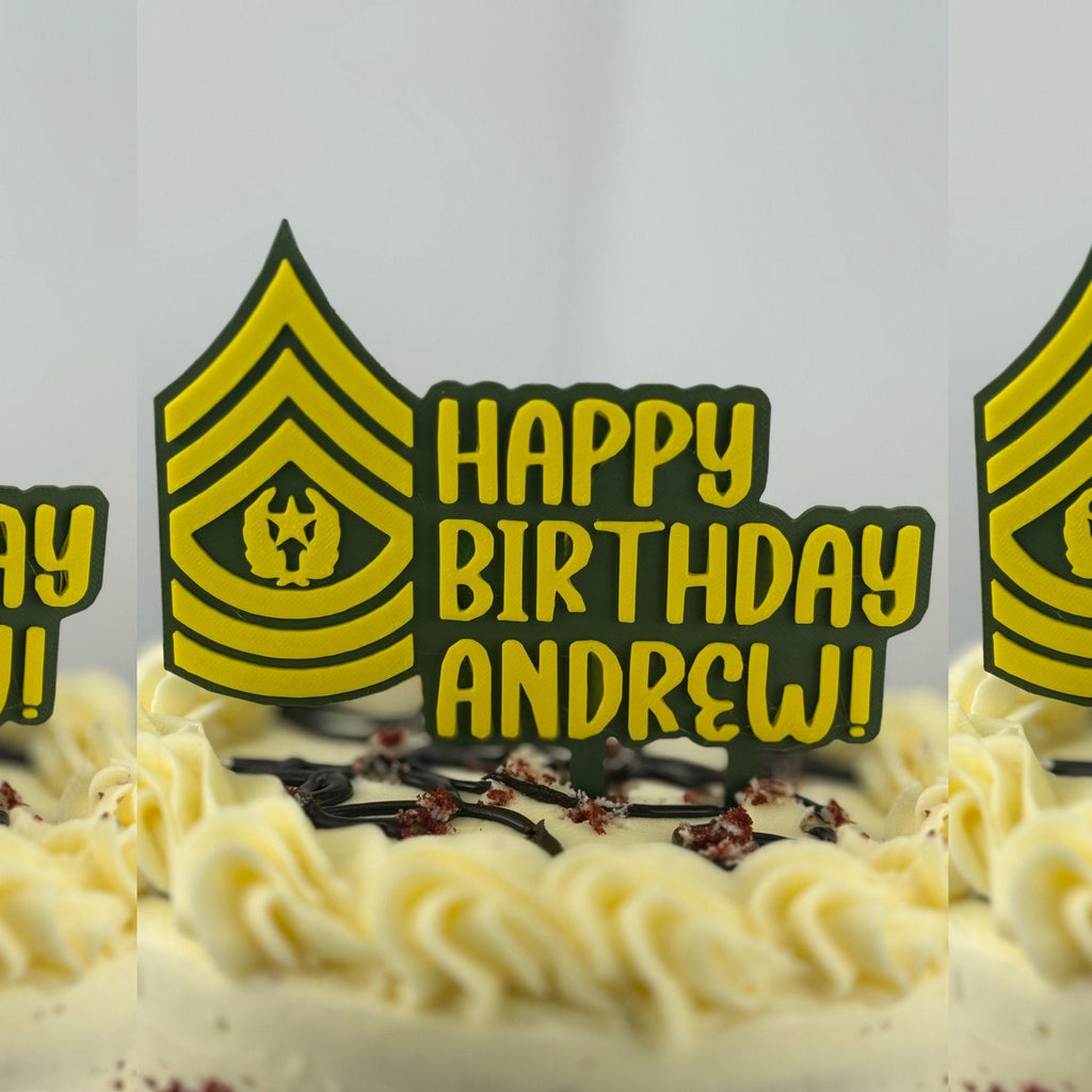 Personalized Army Command Sergeant Major Cake Topper