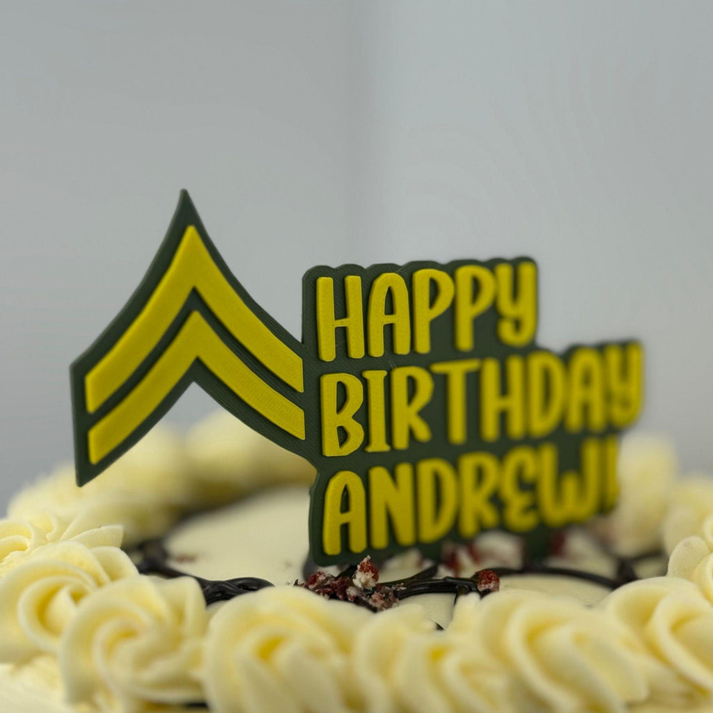 Personalized Army Corporal Cake Topper