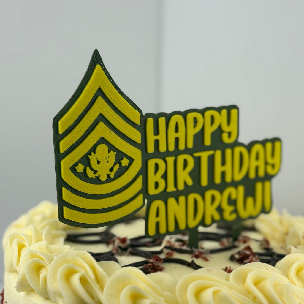 Personalized Army Sergeant Major of the Army Cake Topper