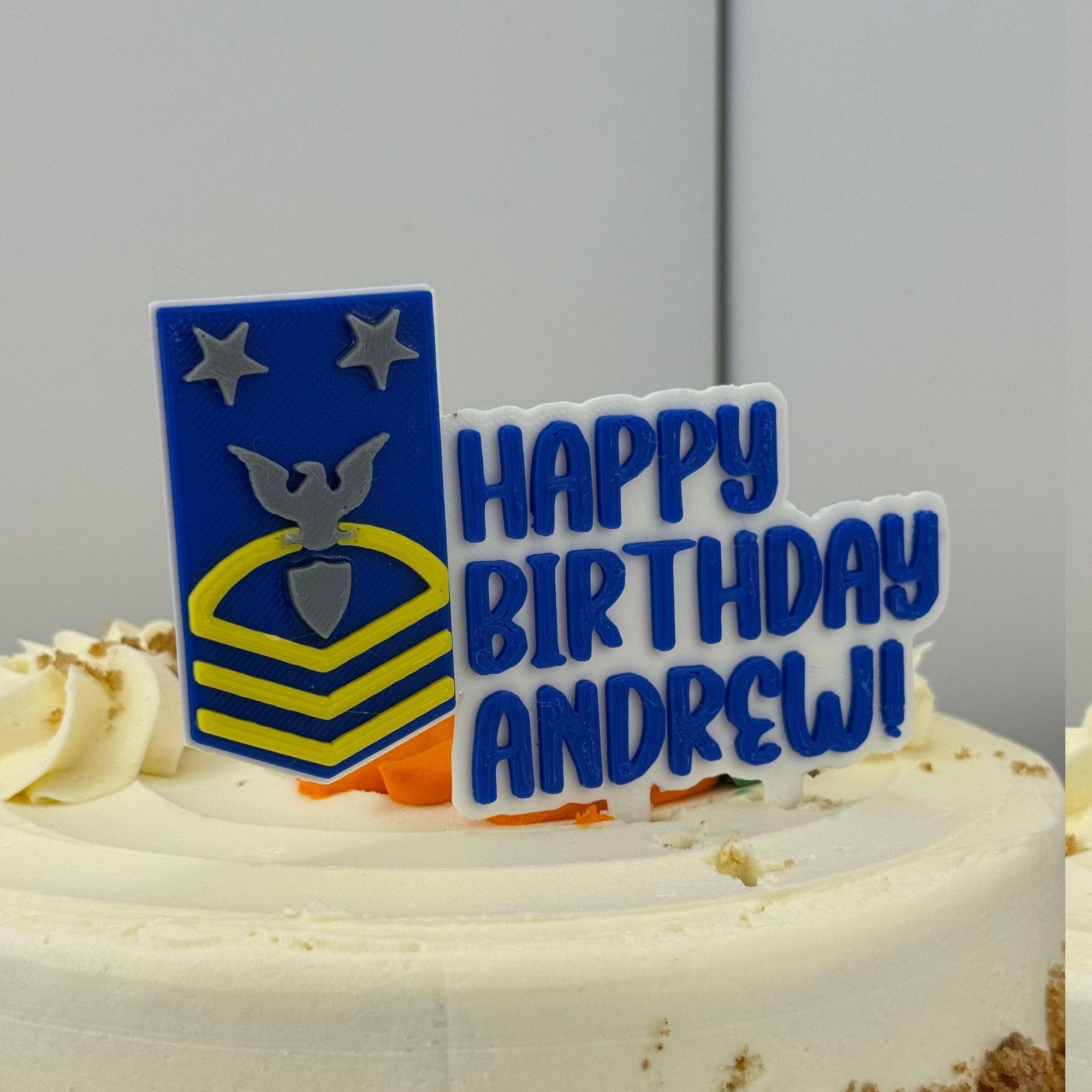 Personalized Coast Guard Fleet Command Master Chief Petty Officer Cake Topper
