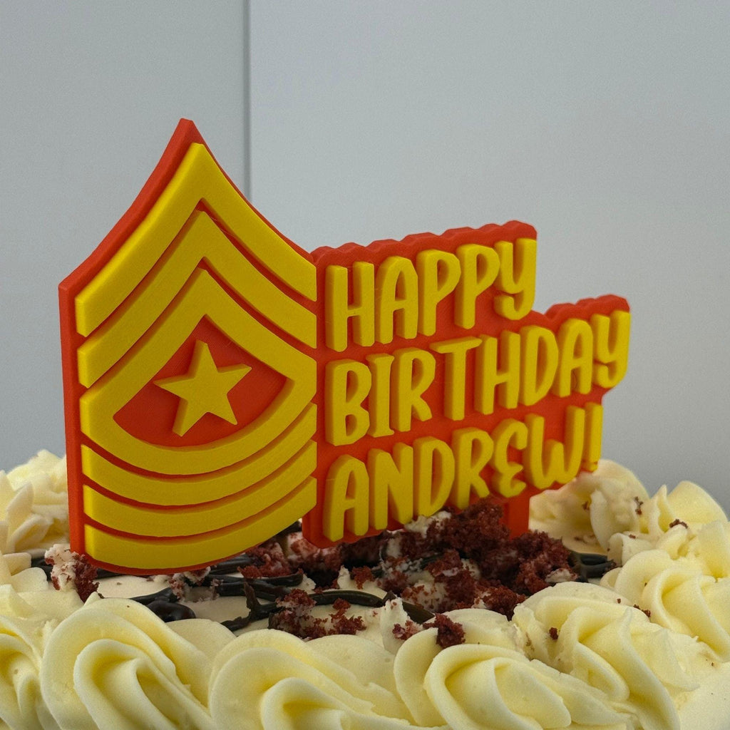 Personalized Marines Sergeant Major Cake Topper