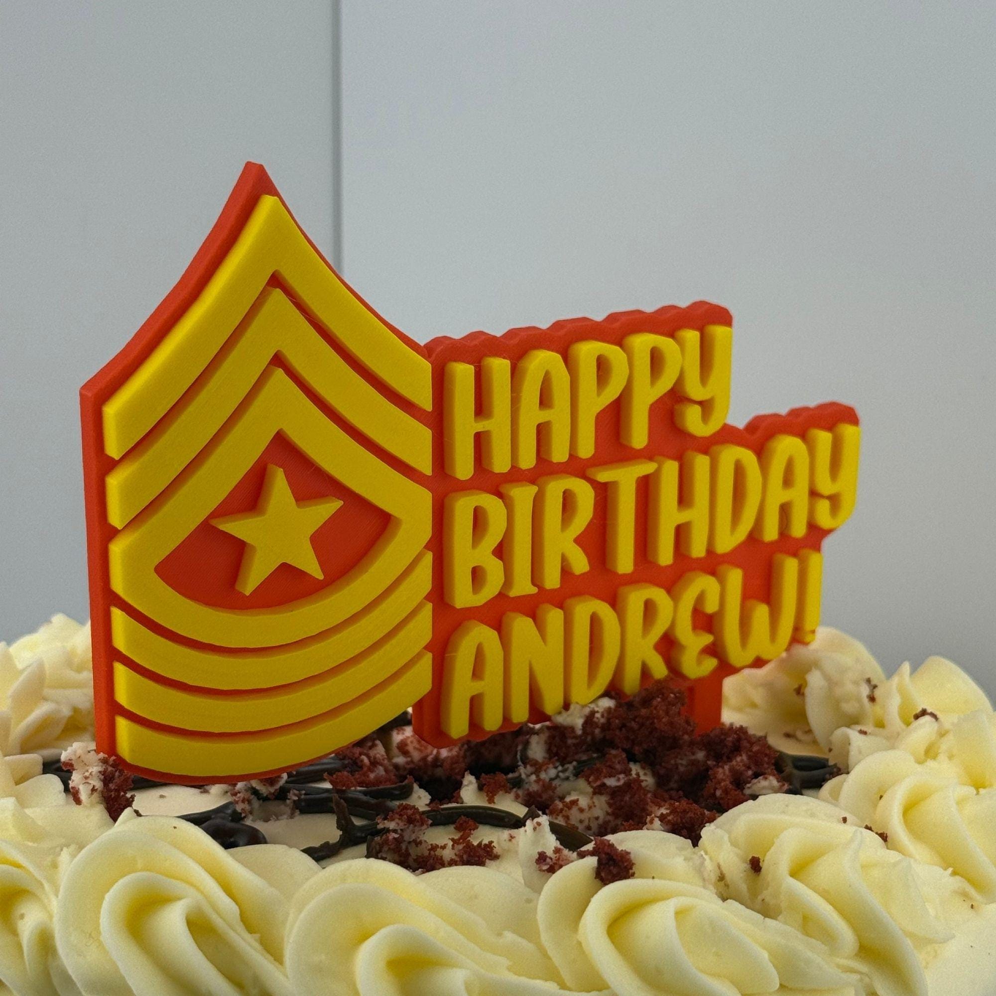 Personalized Marines Sergeant Major Cake Topper