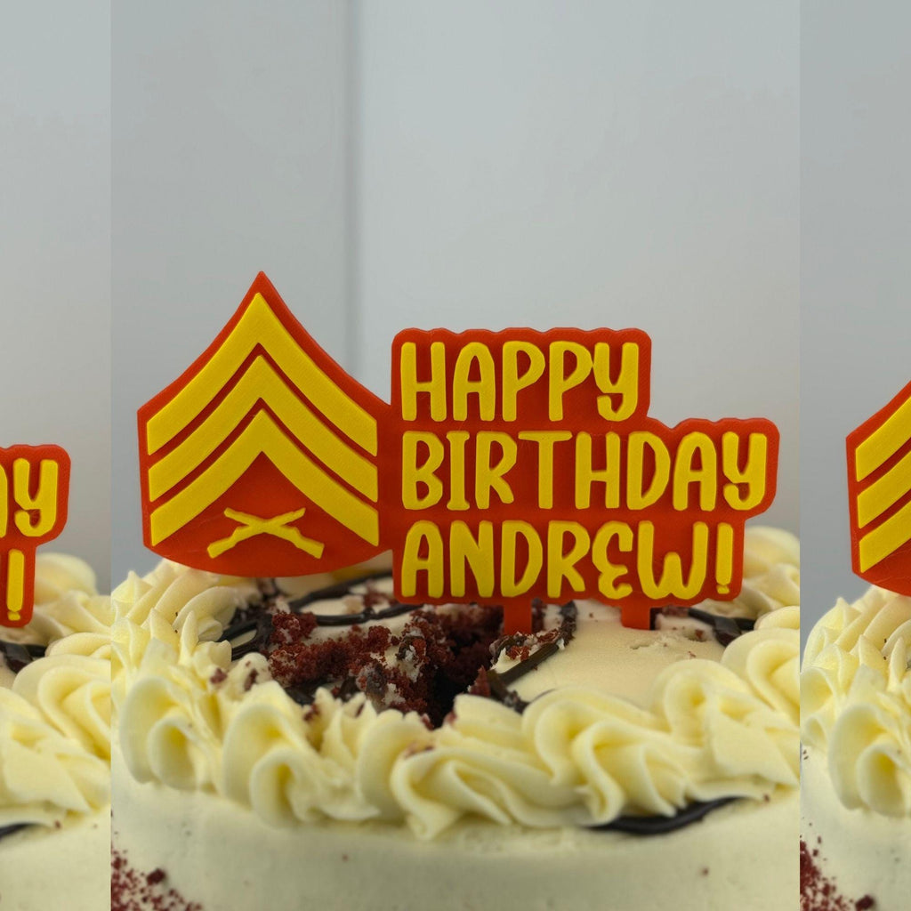 Personalized Marines Sergeant Cake Topper