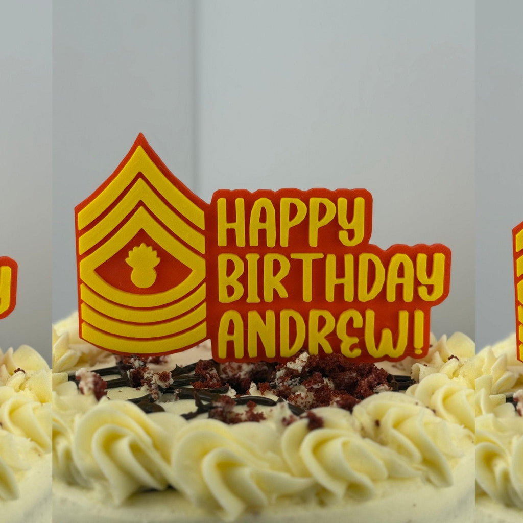 Personalized Marines Master Gunnery Sergeant Cake Topper