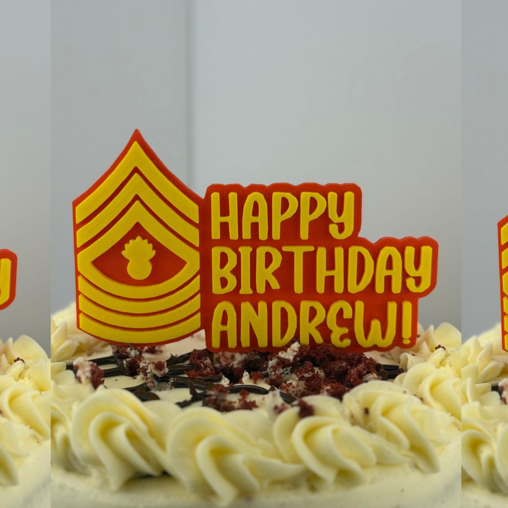 Personalized Marines Master Gunnery Sergeant Cake Topper