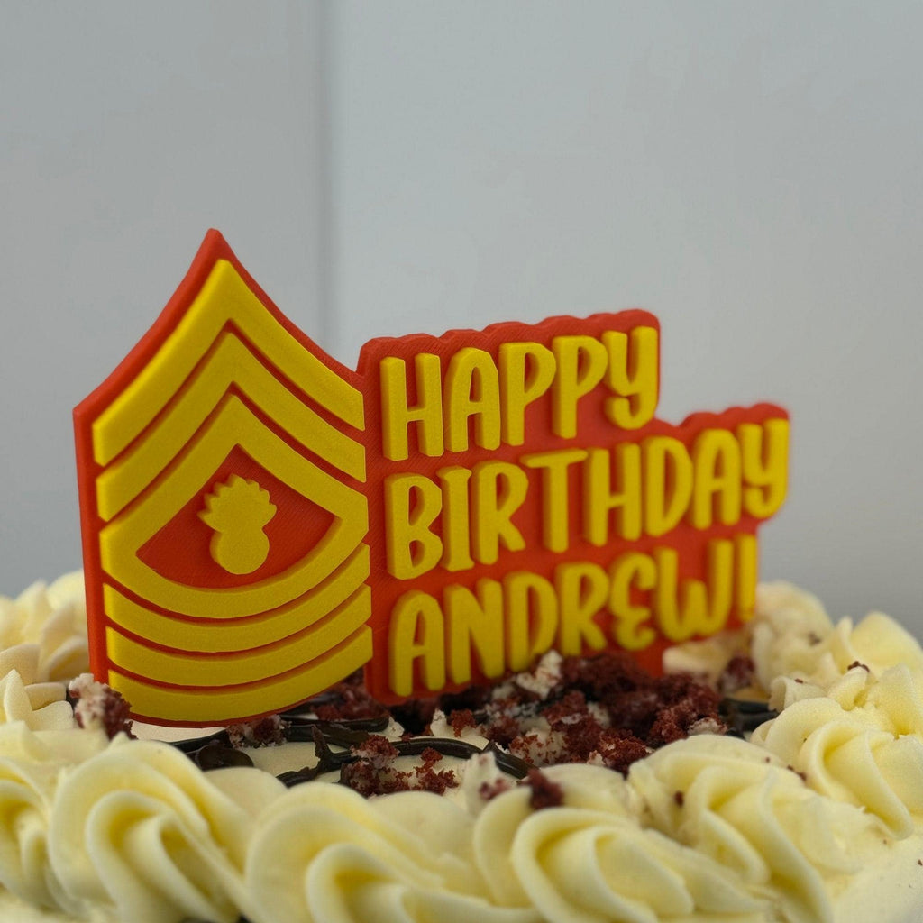 Personalized Marines Master Gunnery Sergeant Cake Topper