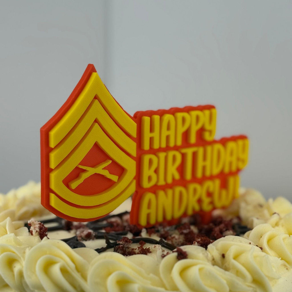Personalized Marines Gunnery Sergeant Cake Topper