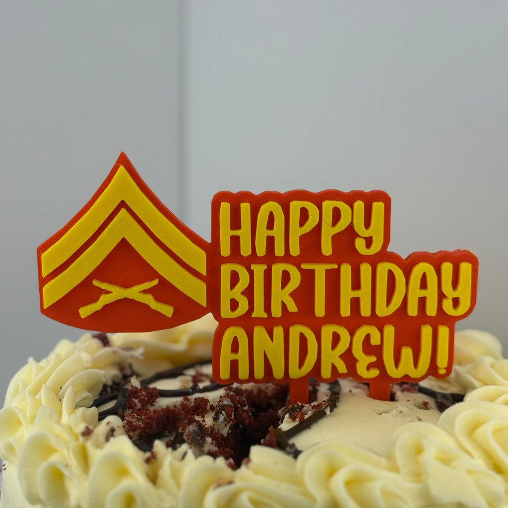 Personalized Marines Corporal Cake Topper