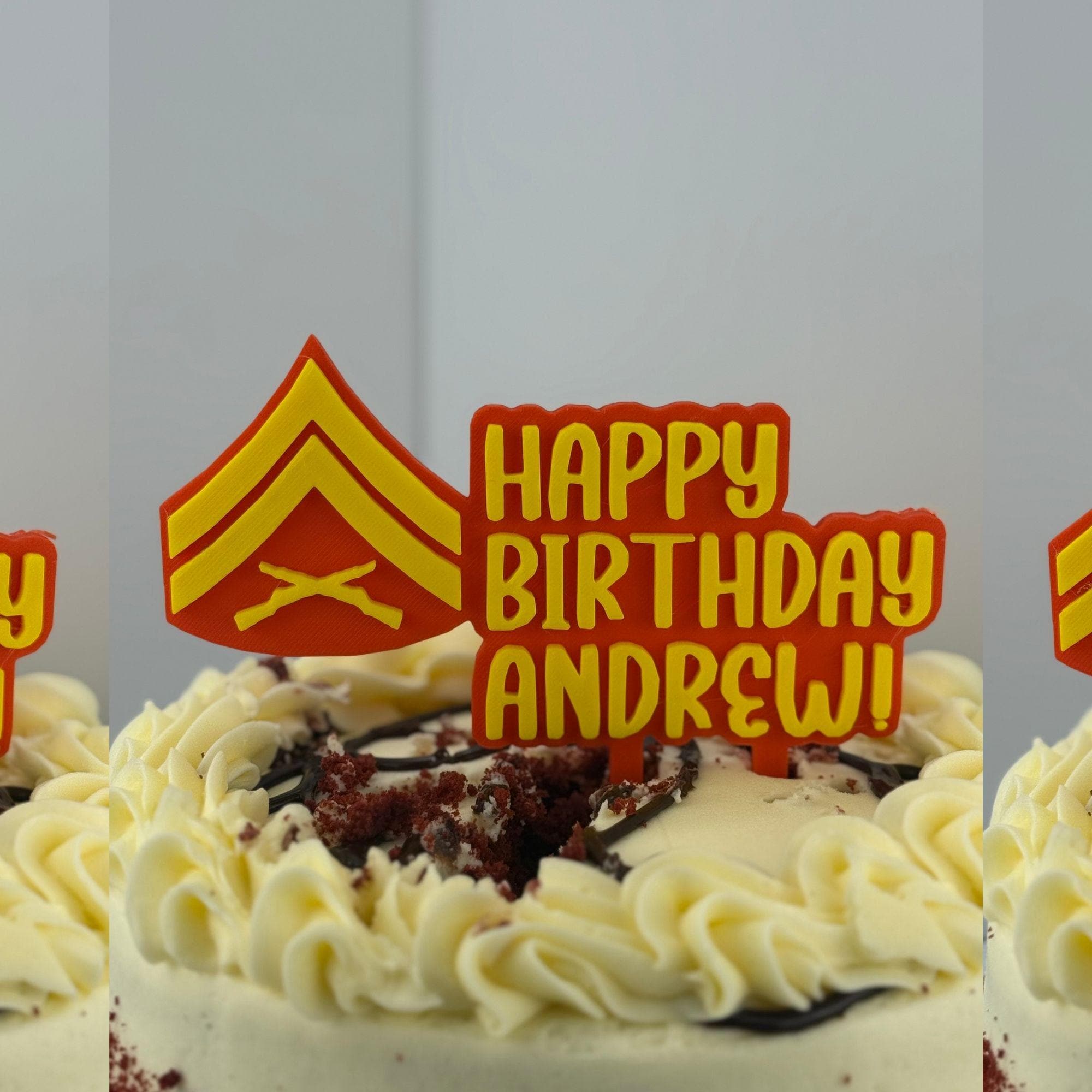 Personalized Marines Corporal Cake Topper