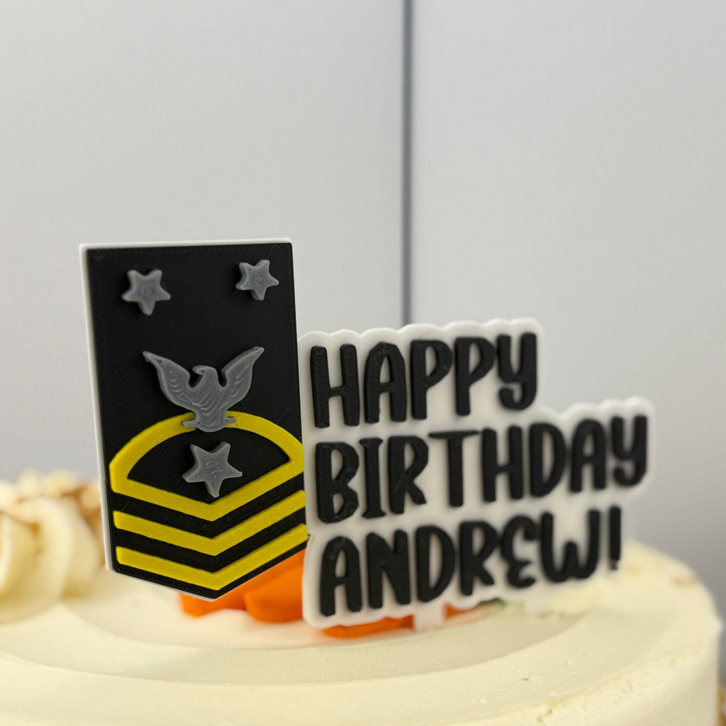 Personalized Navy Fleet Command Master Chief Petty Officer Cake Topper