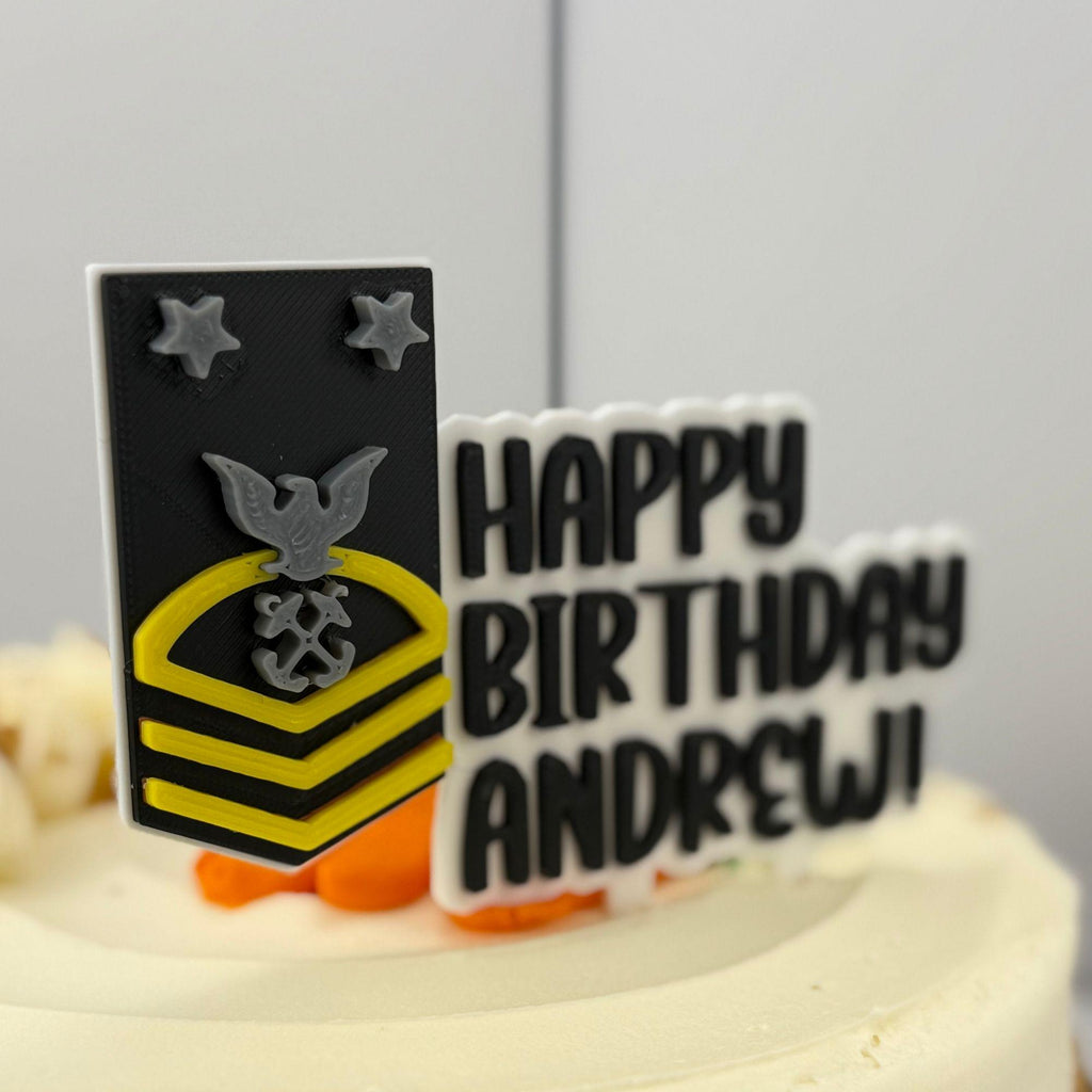 Personalized Navy Chief Petty Officer Cake Topper