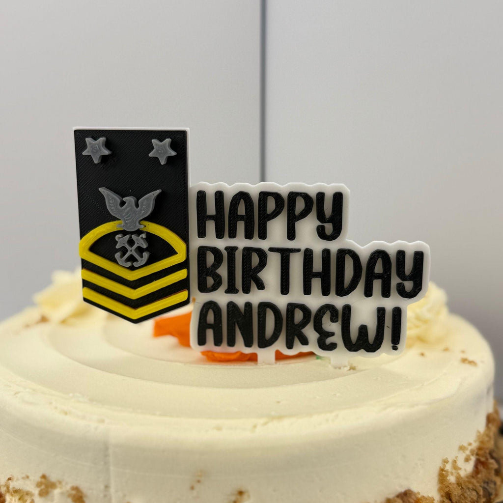 Personalized Navy Chief Petty Officer Cake Topper