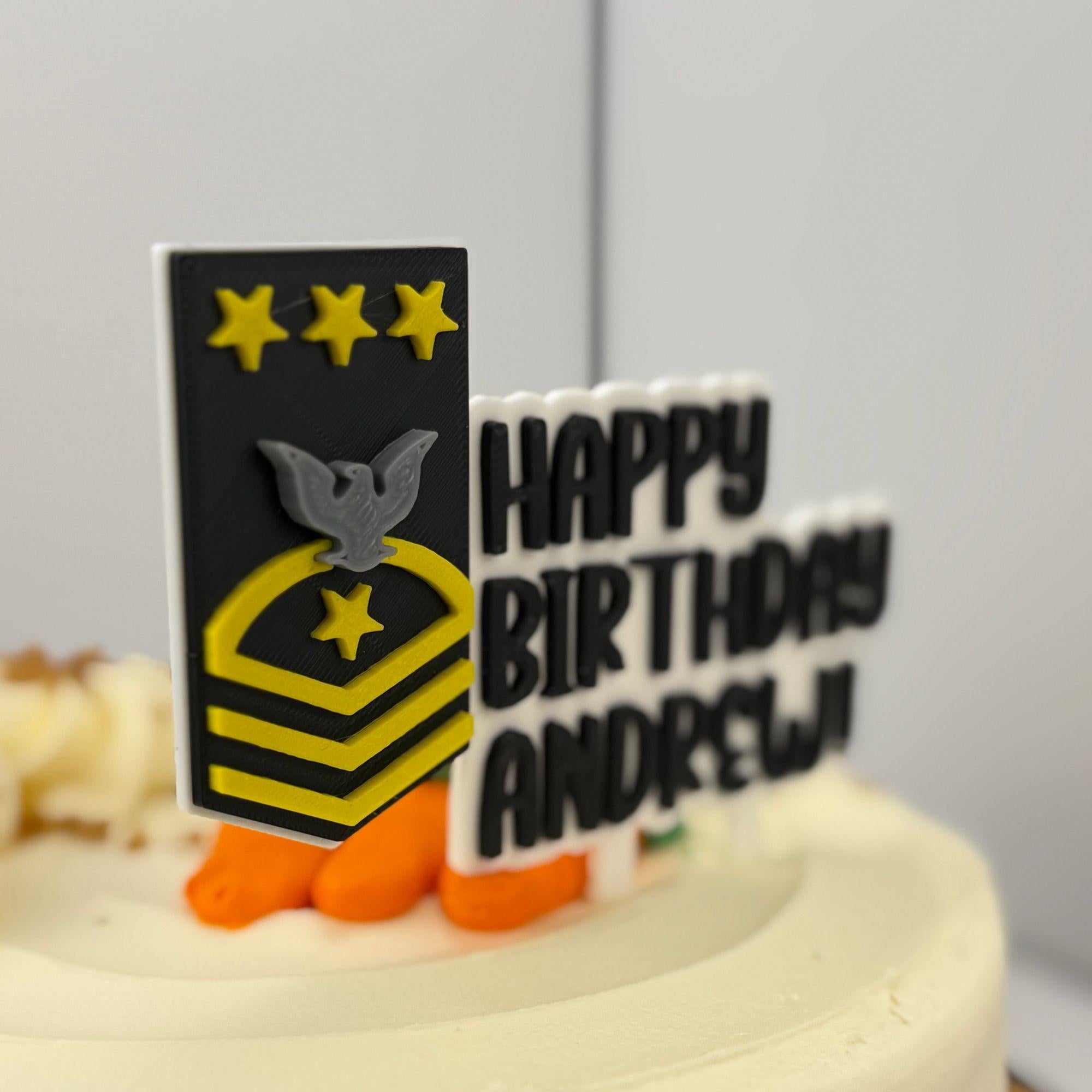 Personalized Navy Master Chief Petty Officer of the Navy Cake Topper
