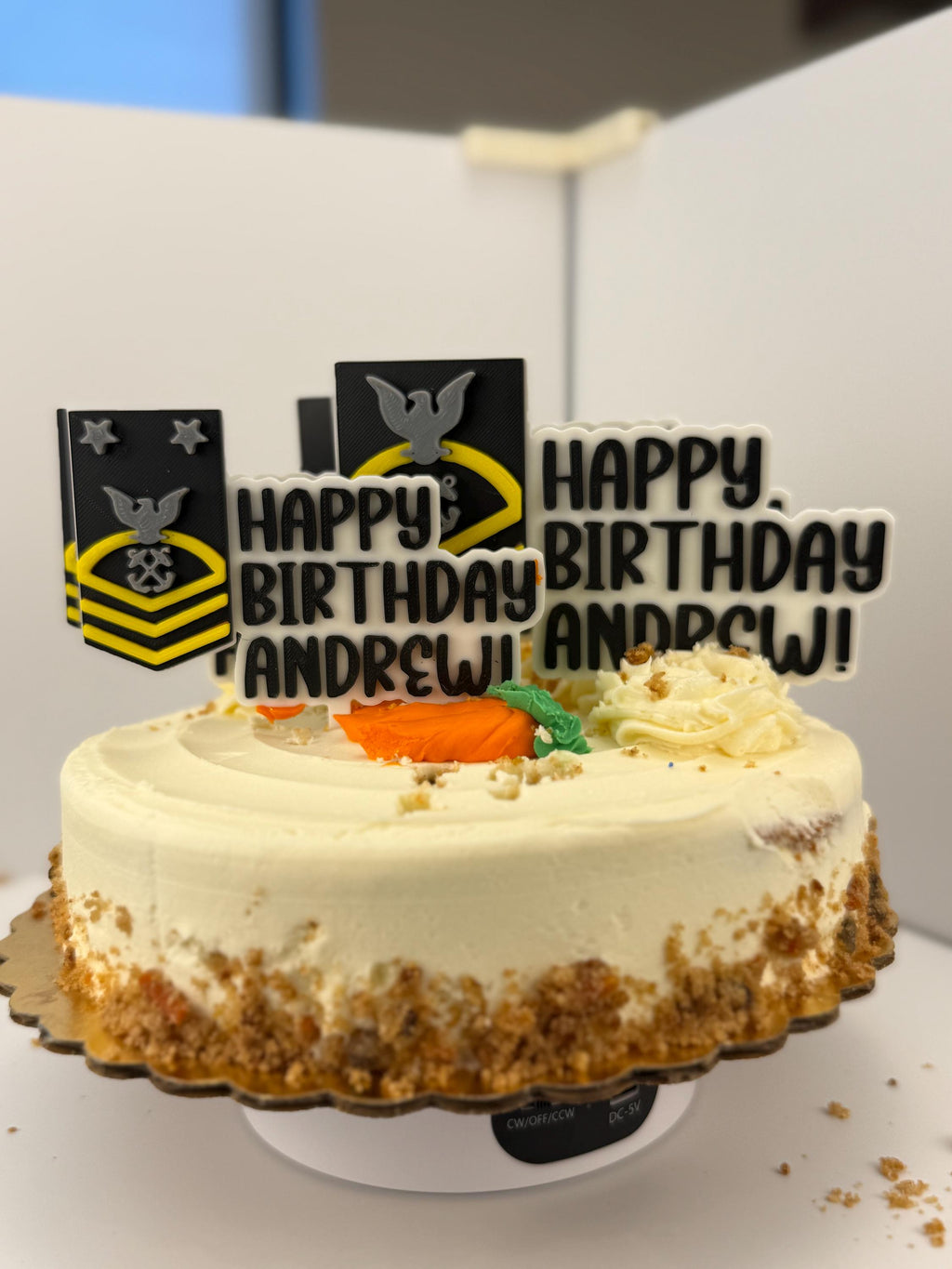 Personalized Navy Seaman Cake Topper