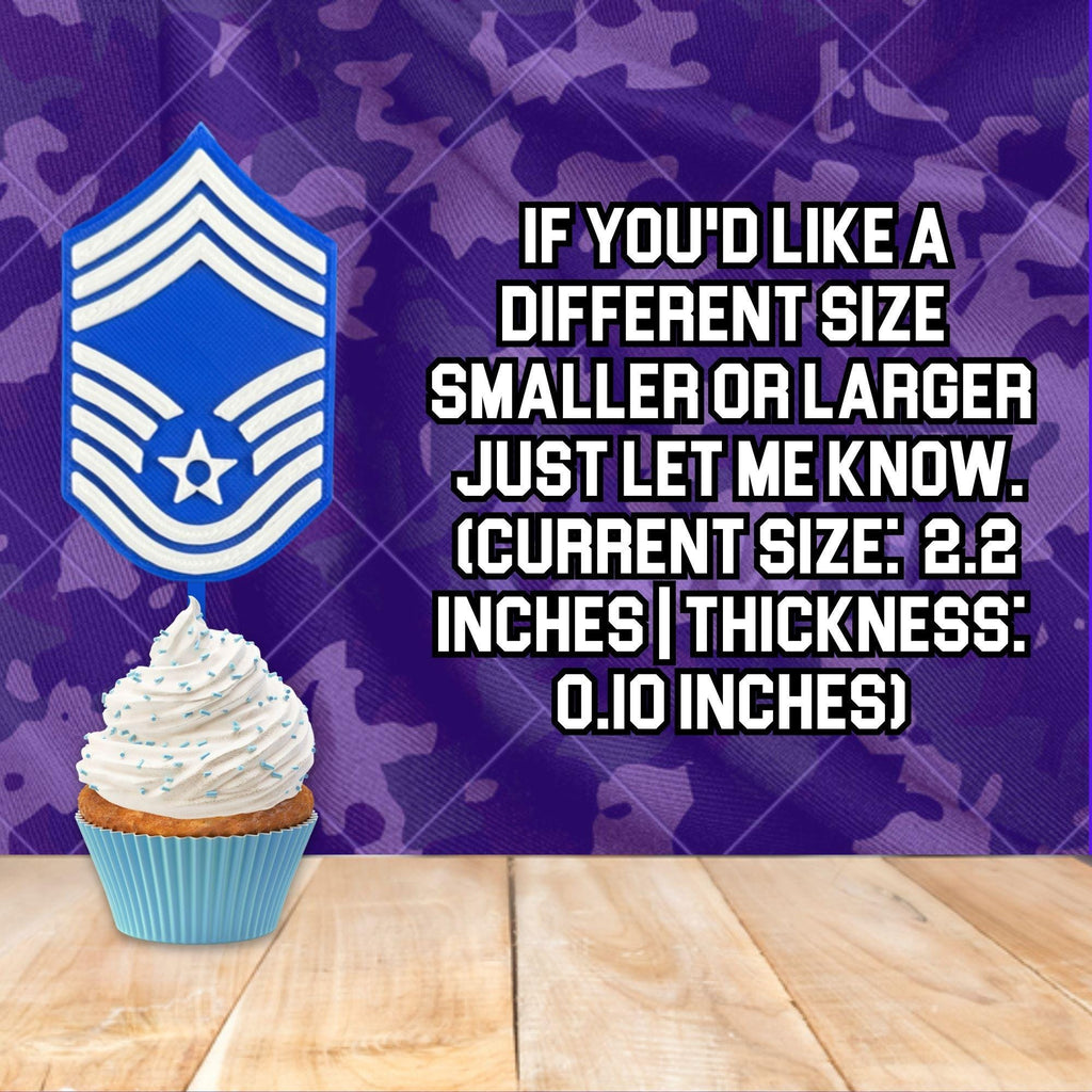 Personalized Air Force Chief Master Sergeant Cupcake Topper