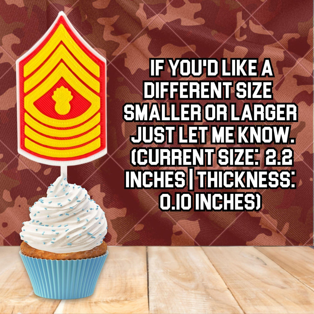 Personalized Marines Master Gunnery Sergeant Cupcake Topper