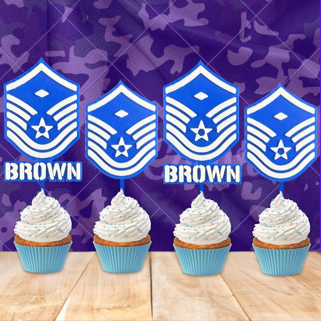 Personalized Air Force First Sergeant Cupcake Topper