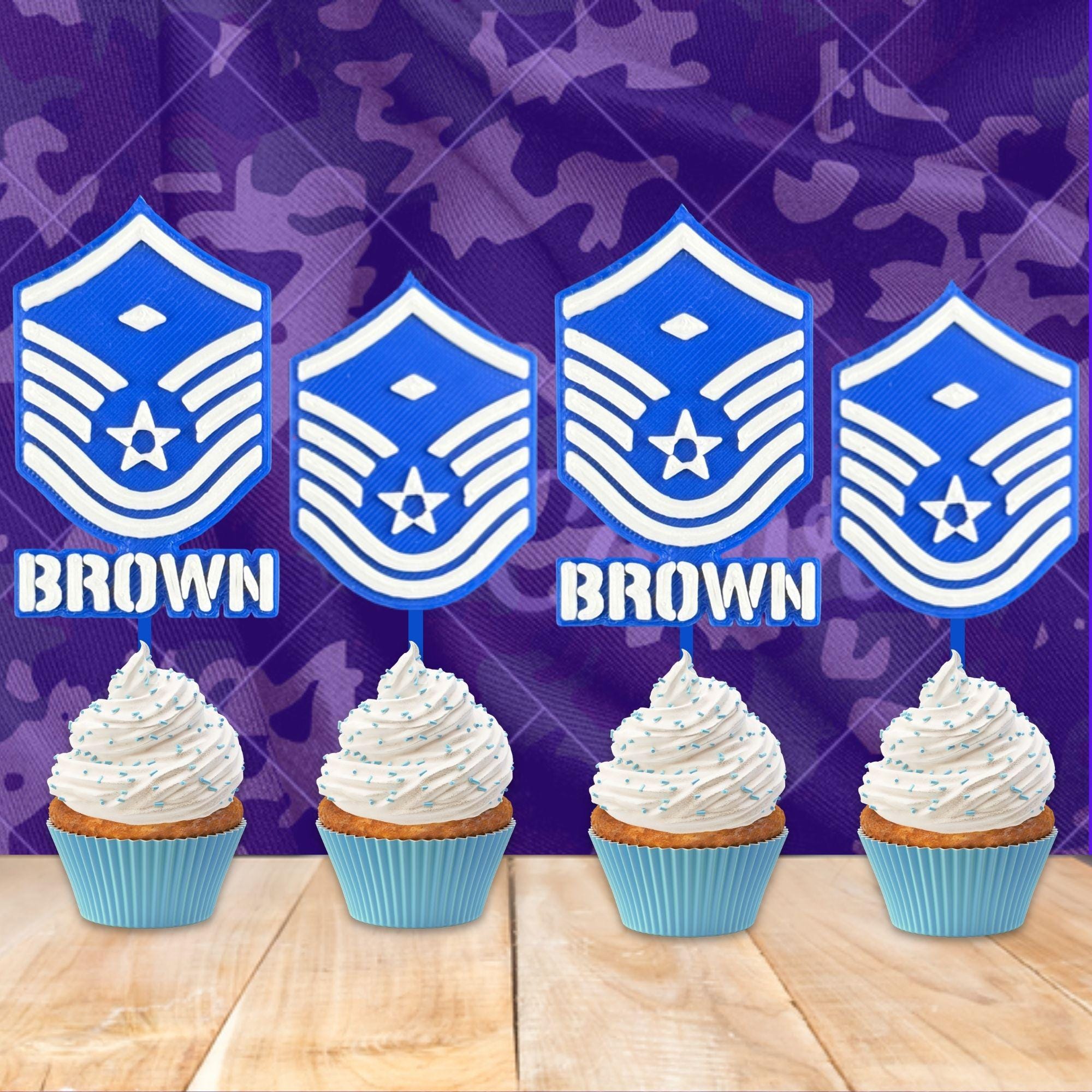 Personalized Air Force First Sergeant Cupcake Topper